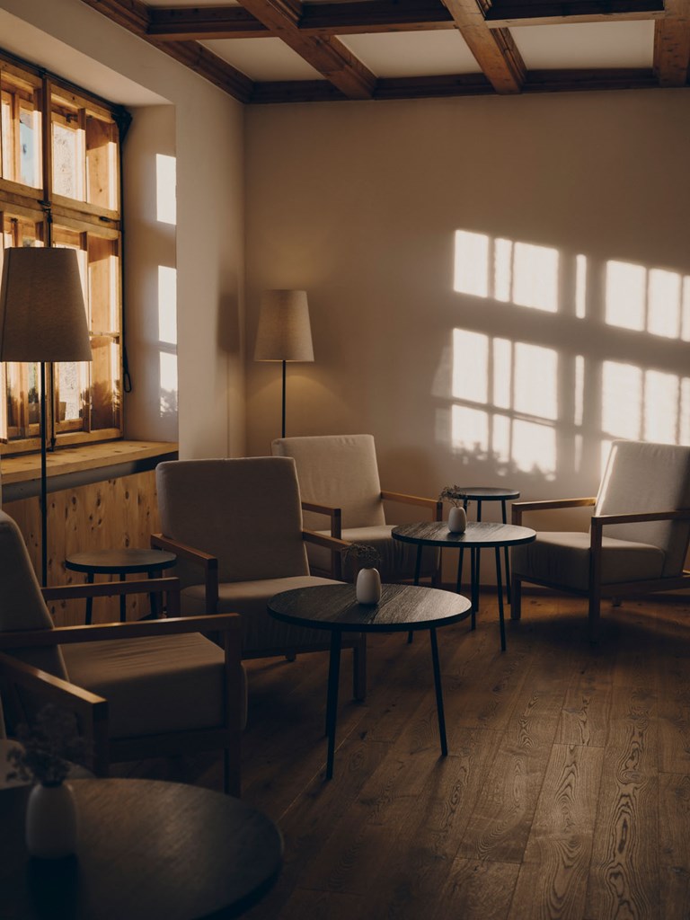 Forestis Dolomites - Luxury ski hotel gallery image 3 showing alpine architecture, interior design, or mountain views