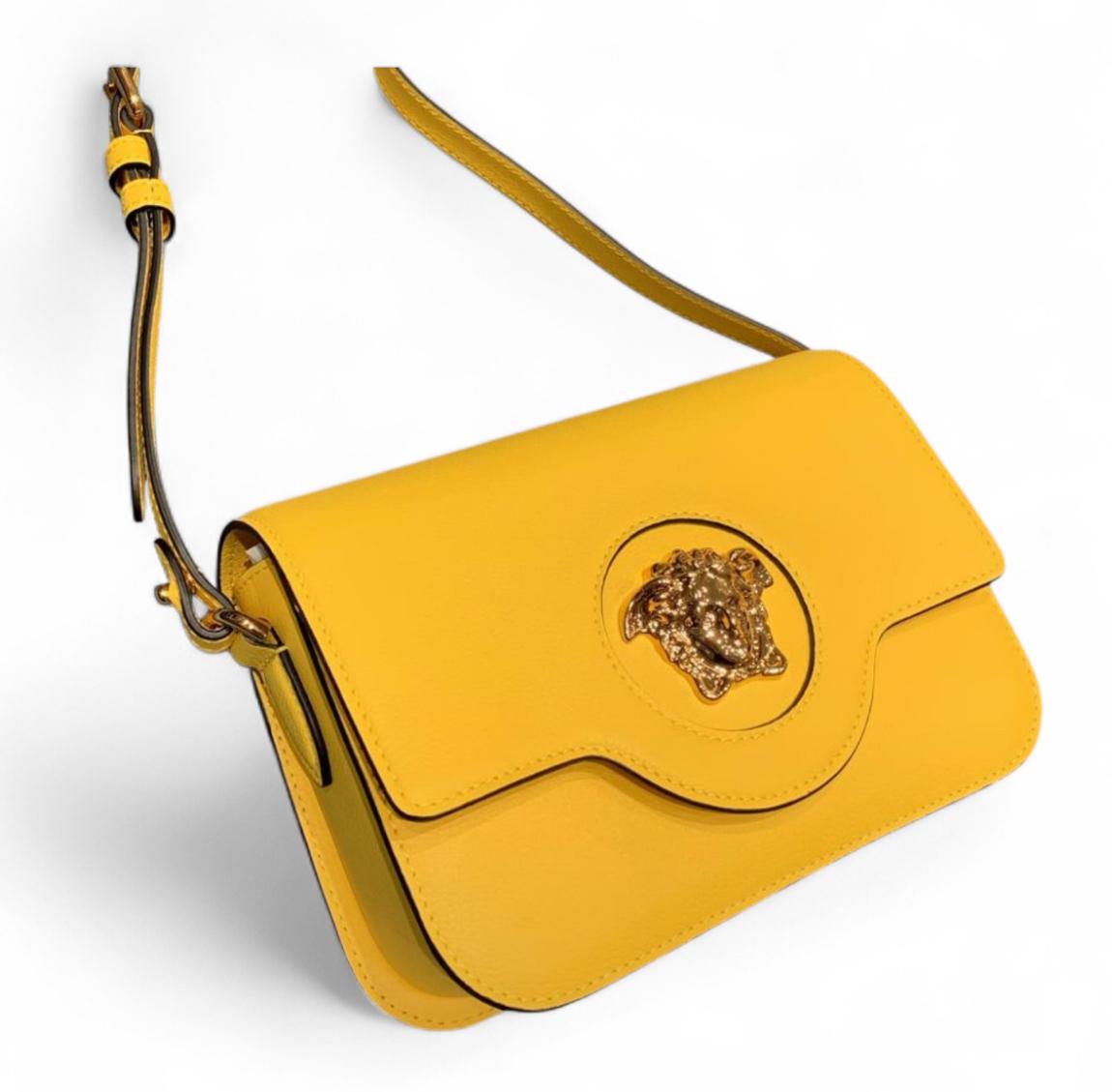 Versace La Medusa Small Crossbody Bag – Yellow Leather