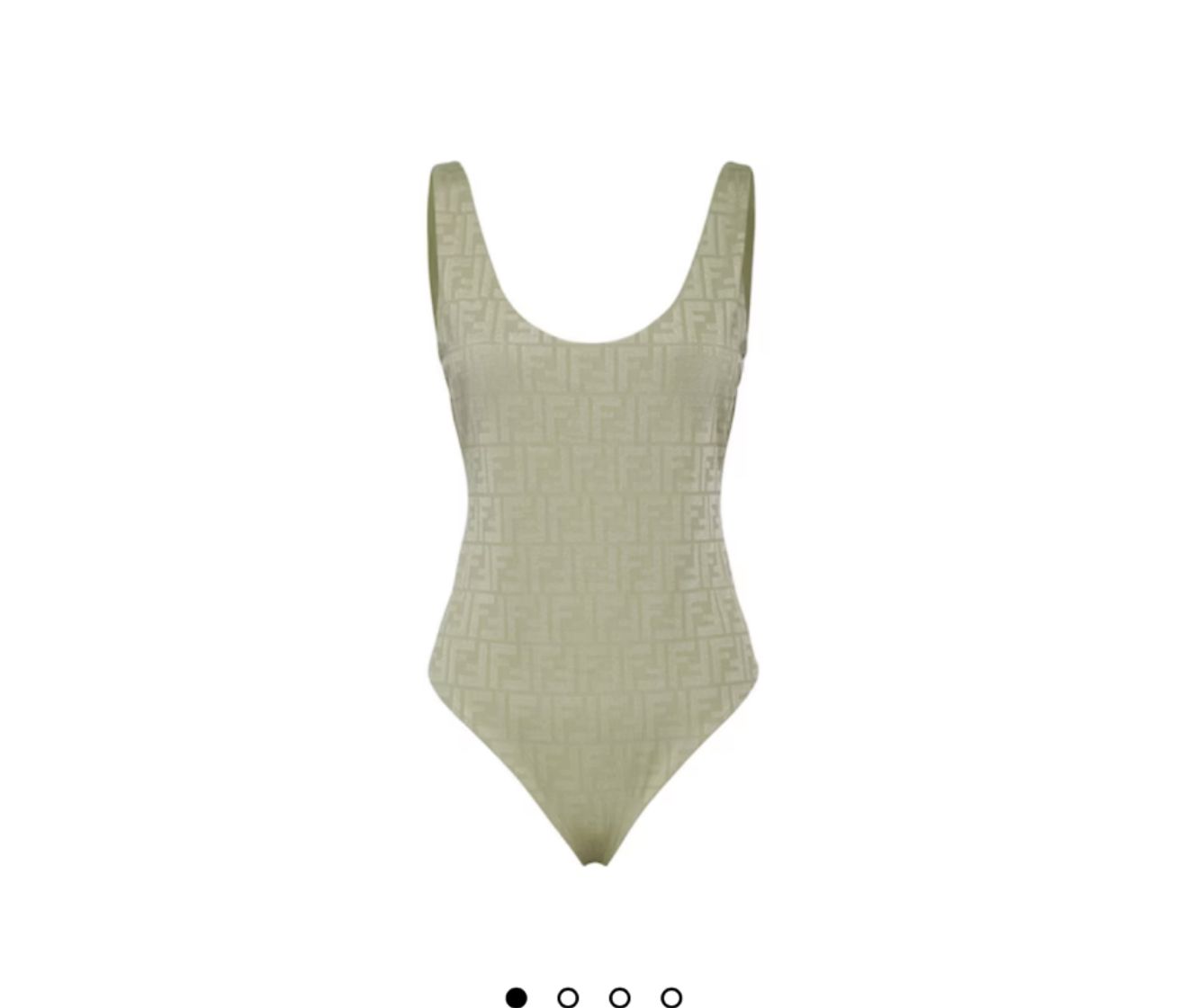 Fendi FF Motif One-Piece Swimsuit – Light Olive