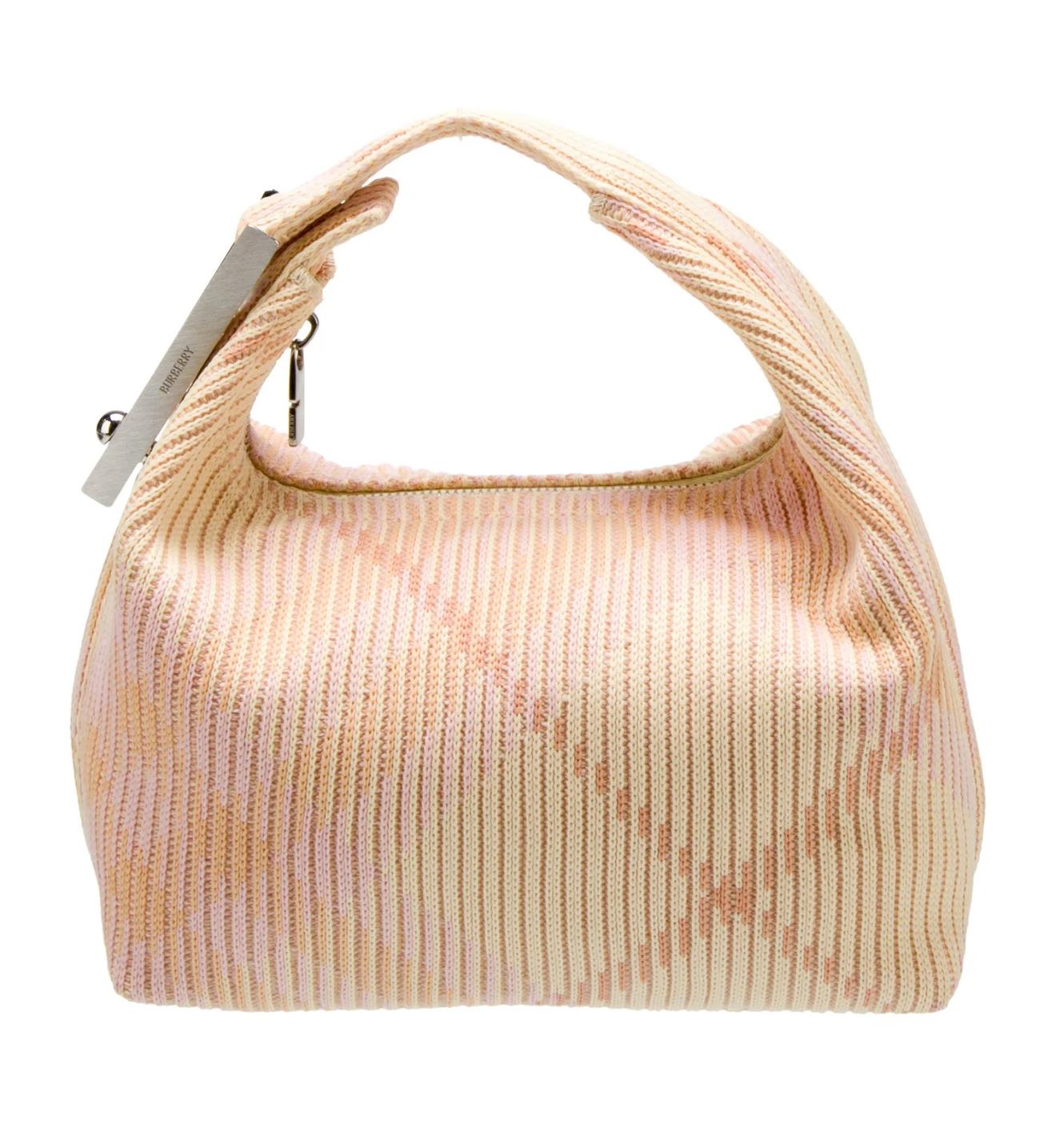 Burberry Sherbert Knit Check Hobo Bag