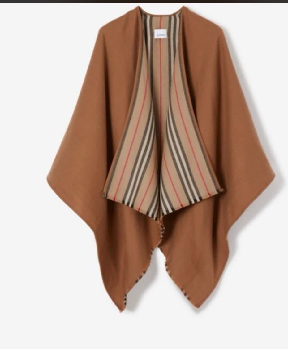 Burberry Camel Heritage Stripe Cape