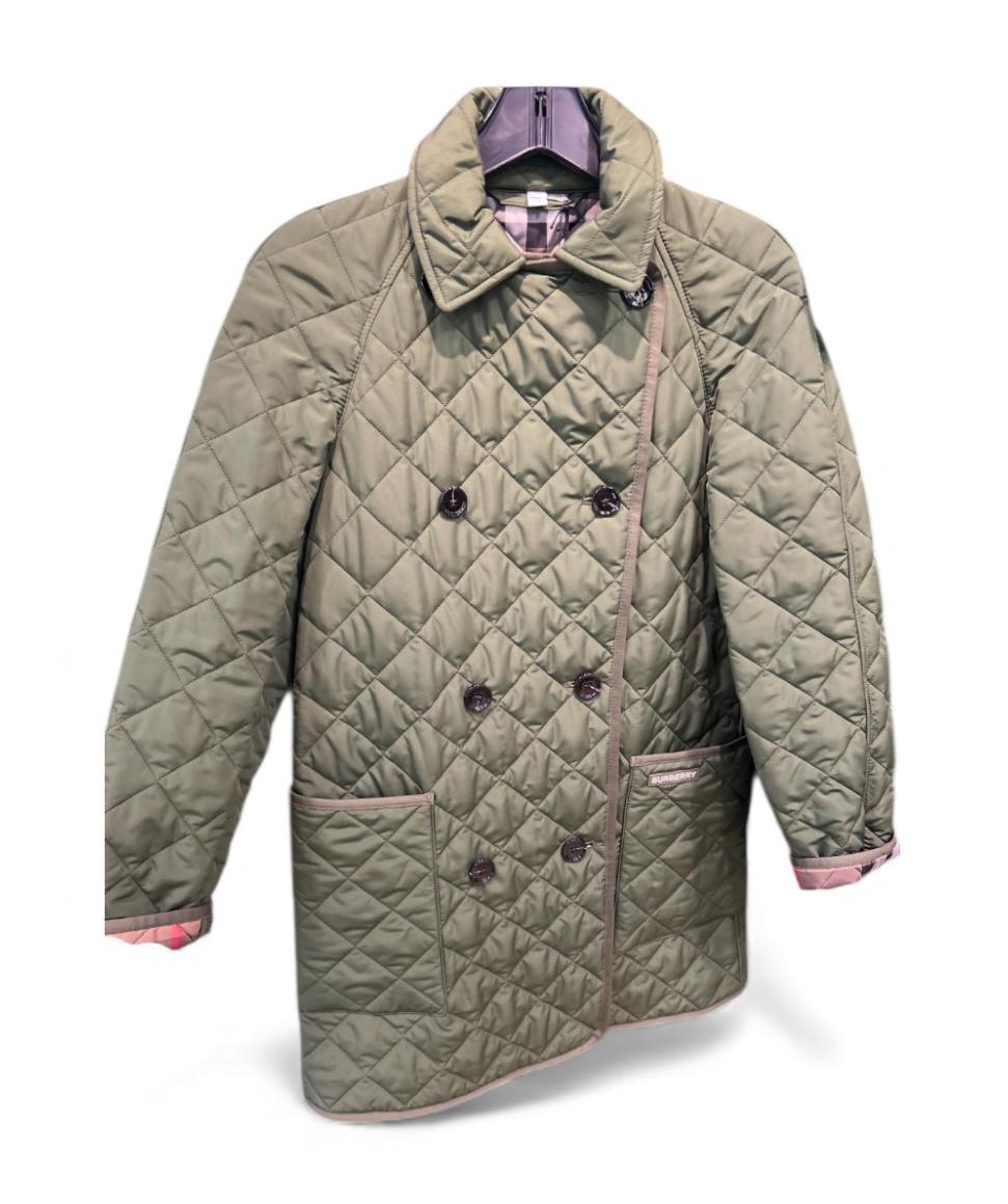 Burberry Olive Quilted Double-Breasted Jacket