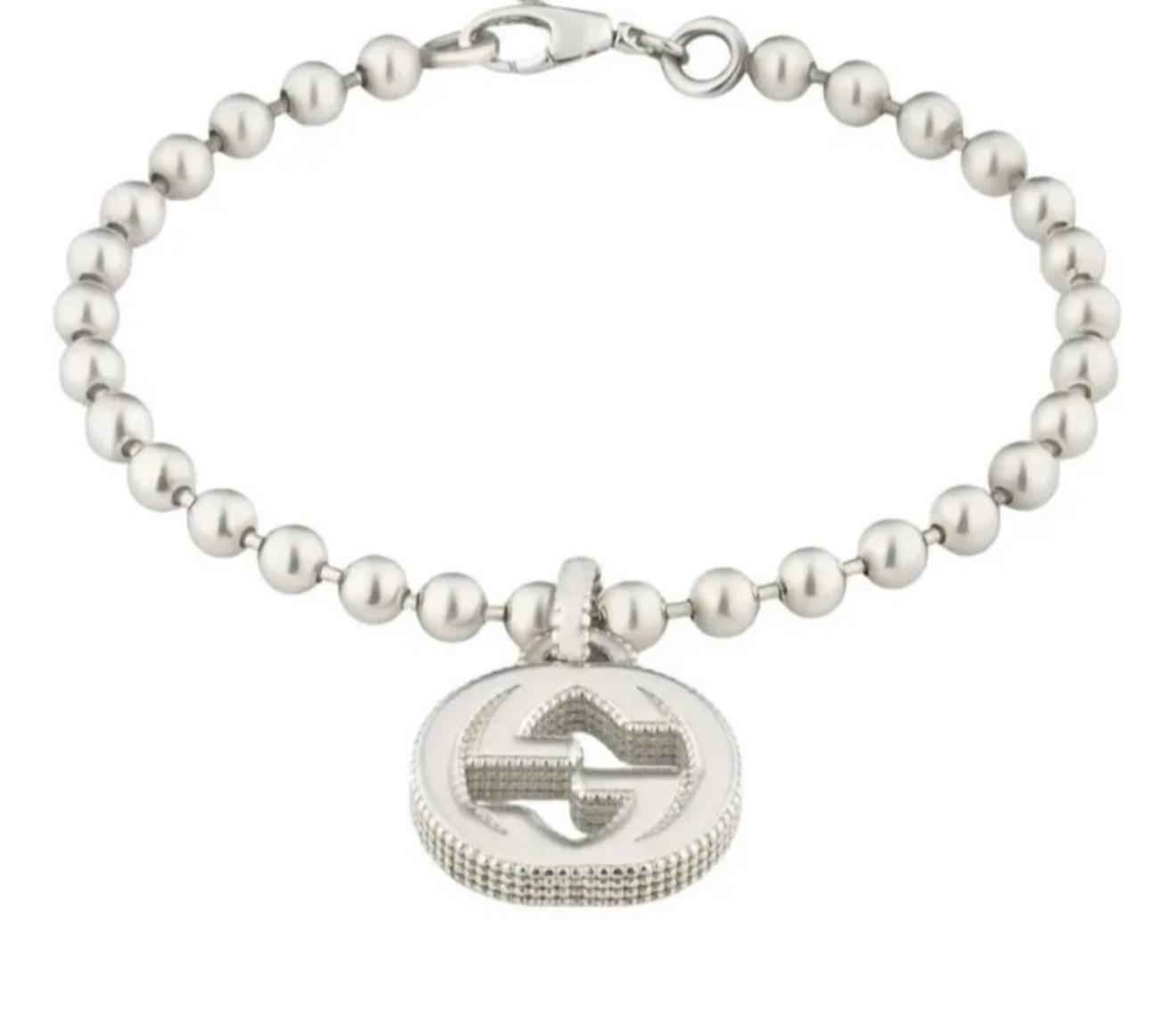 Gucci Interlocking G Beaded Bracelet – Sterling Silver