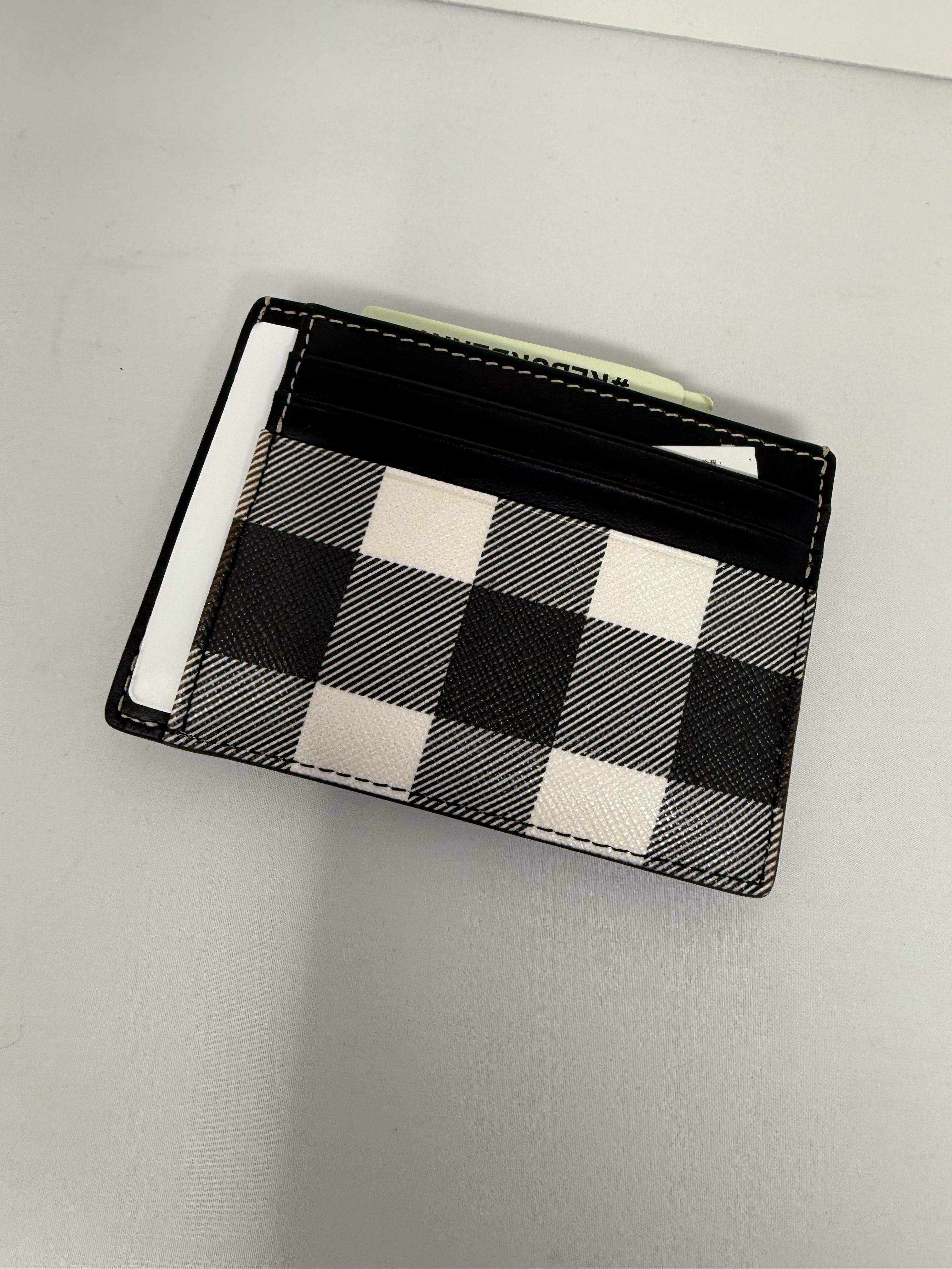 Burberry Men’s Black & White Check Card Holder