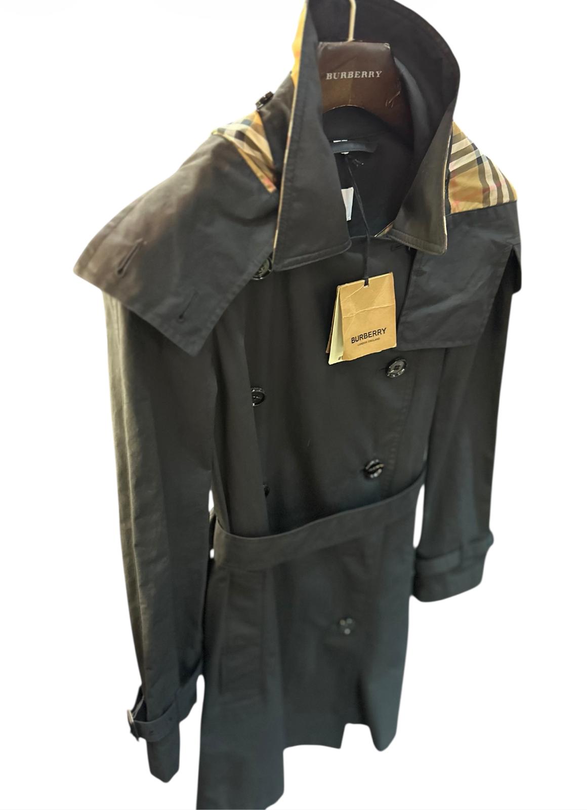 Burberry Black Belted Trench Coat