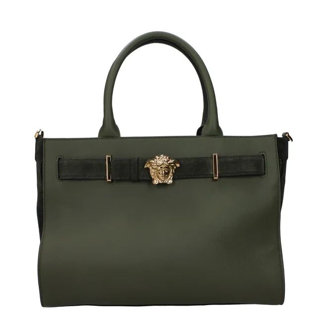 Versace Medusa Large Tote Bag (Olive-Gold)