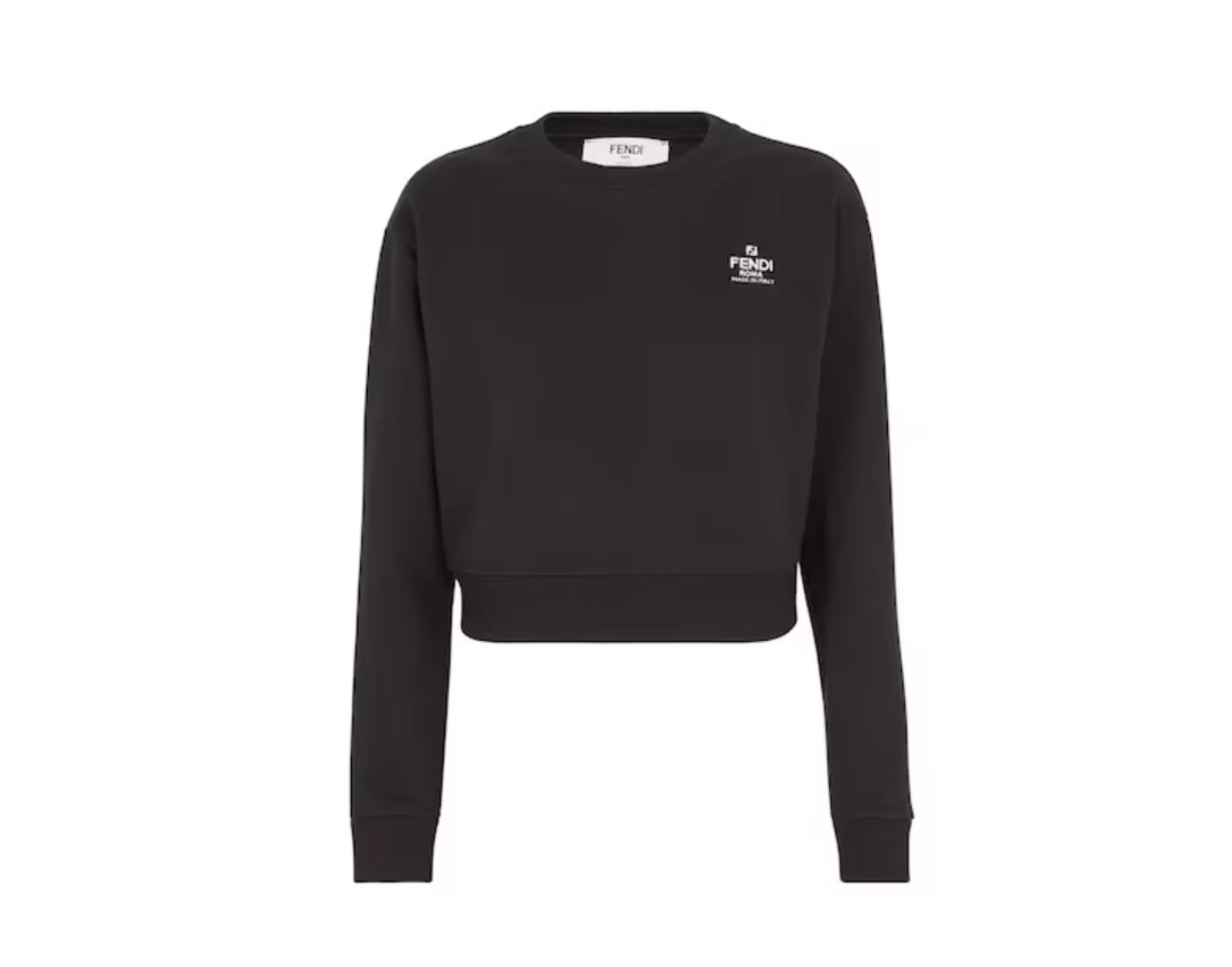 Fendi Women’s Cropped Logo Sweatshirt – Black