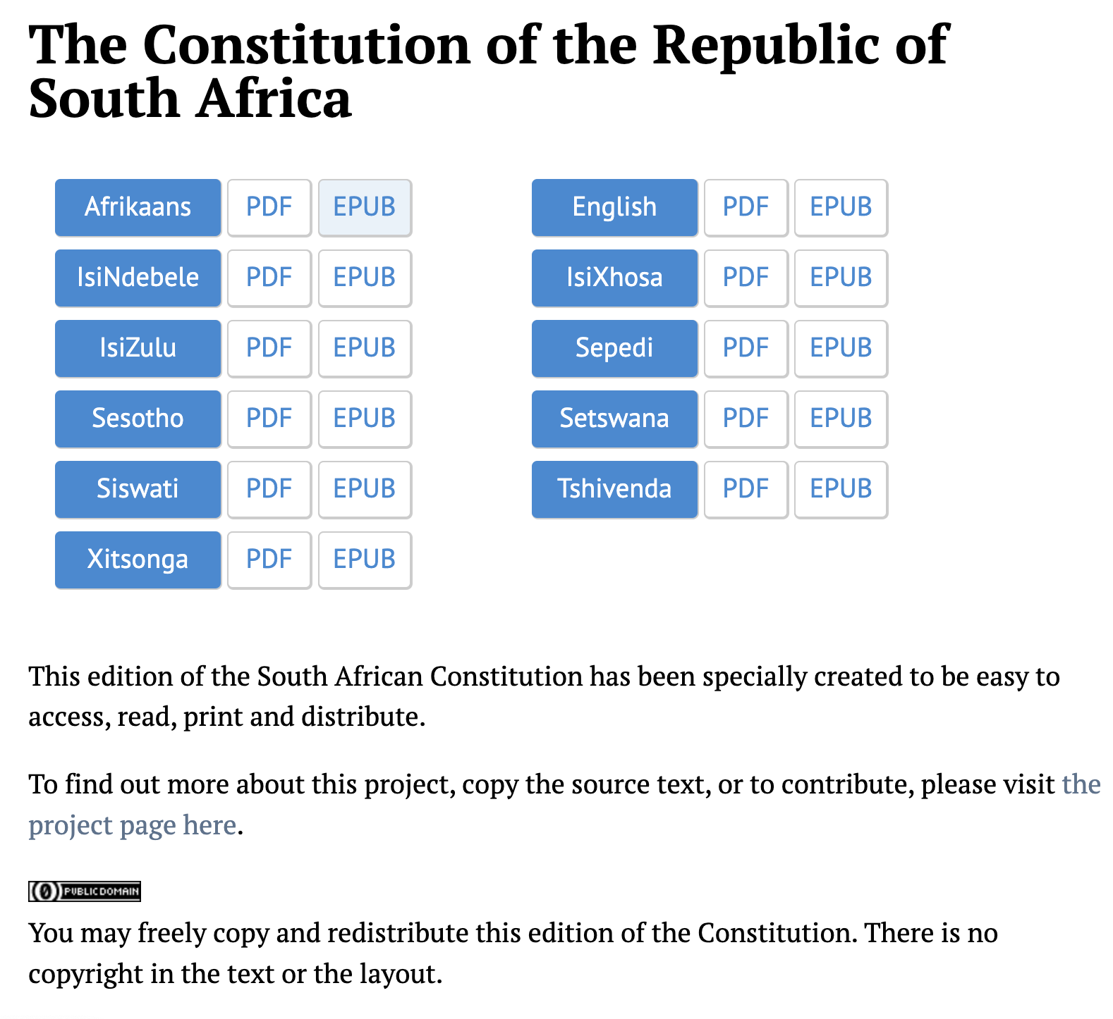 The Constitution of South Africa