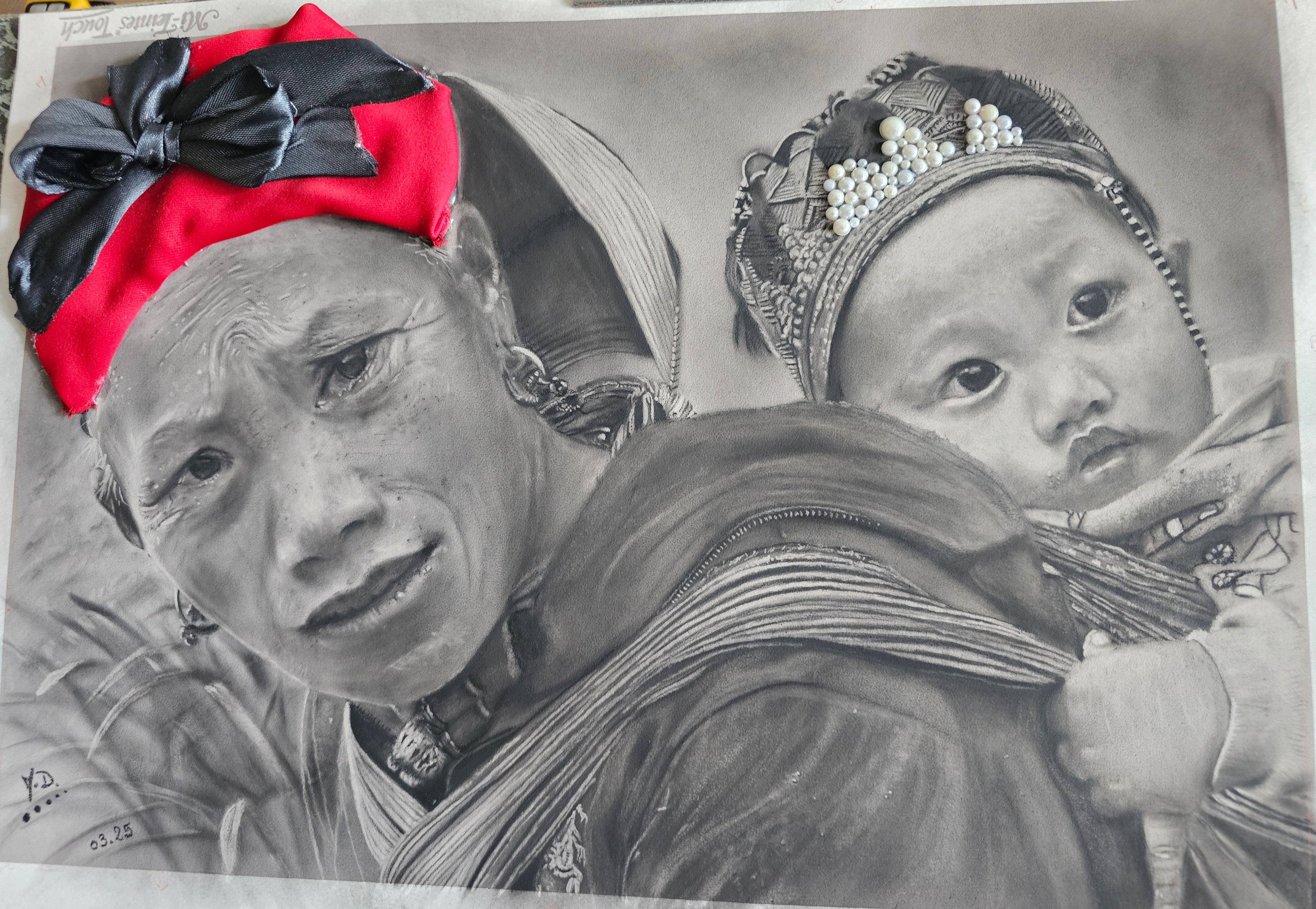 Mère et fils Dao rouge - 250€