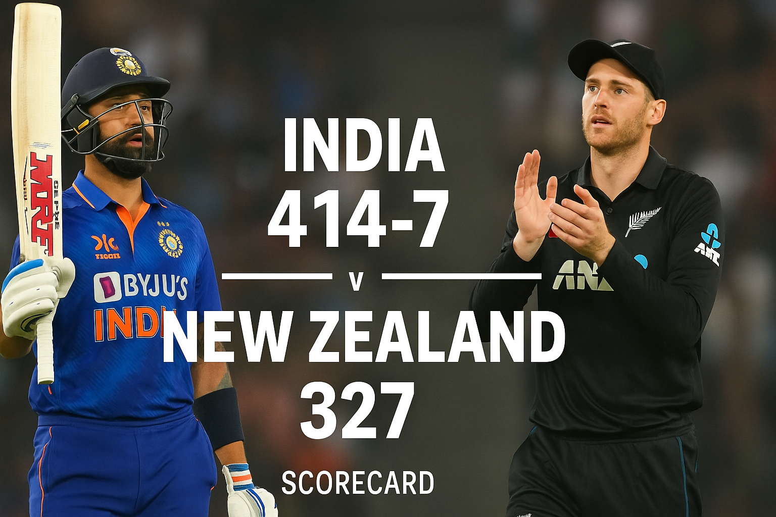 india national cricket team vs new zealand national cricket team match scorecard