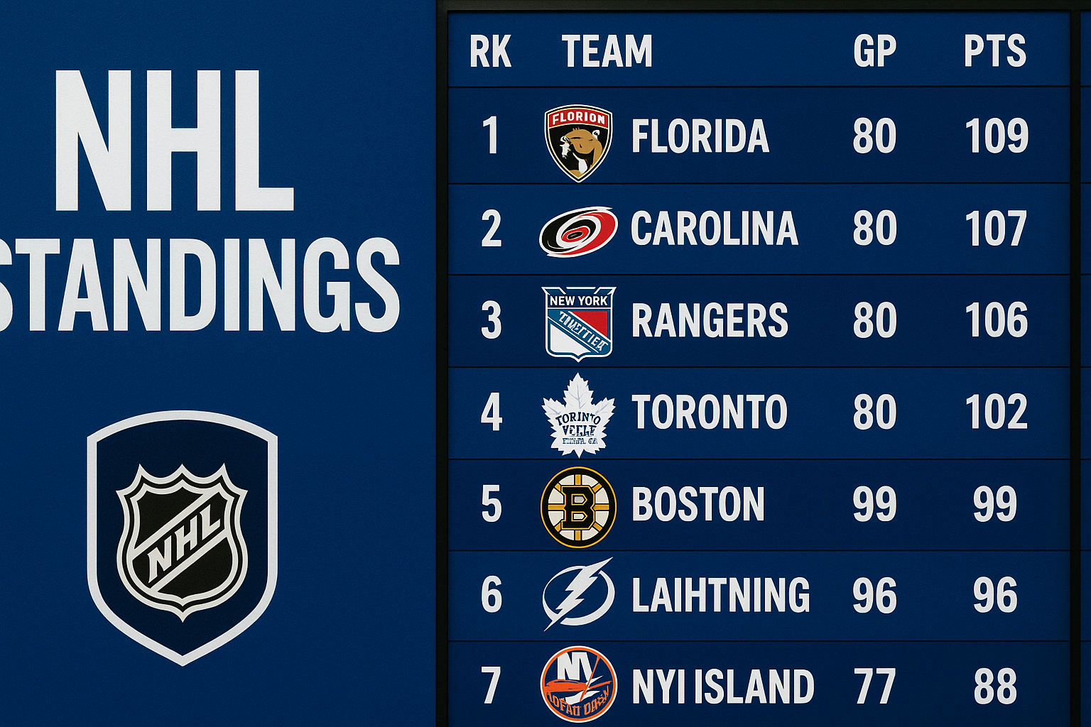 nhl standings