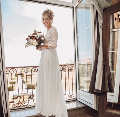 Robe de mariée Couturière d'occasion pas chère taille 38 - Joyne