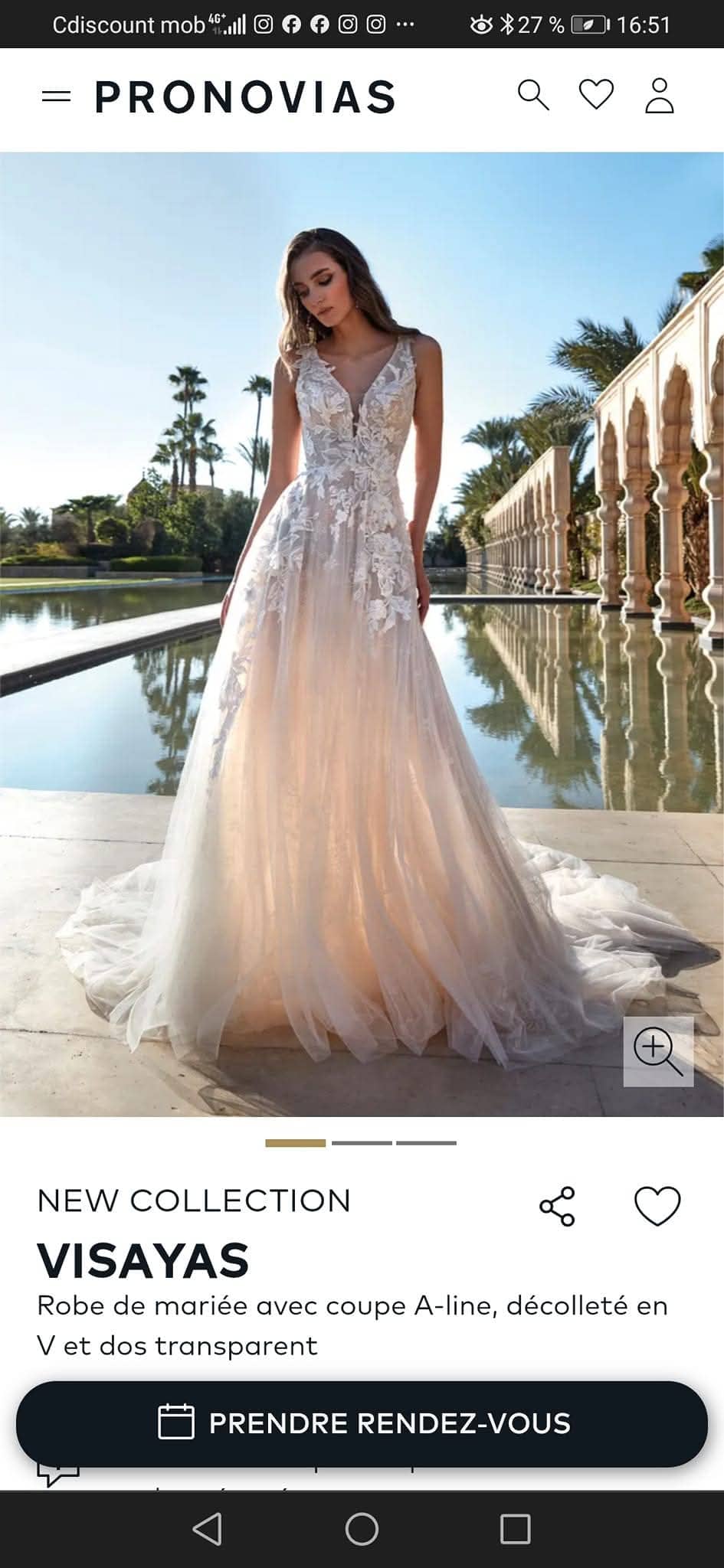 Robe de mariée Pronovias d'occasion pas chère taille 48 - Joyne