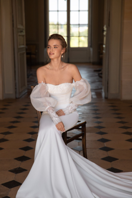 Robe de mariée pollardi fashion d'occasion pas chère taille 36/38 - Joyne