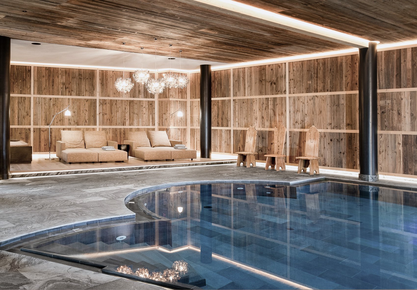 Gardena Grödnerhof Hotel & Spa - Luxury ski hotel gallery image 10 showing alpine architecture, interior design, or mountain views