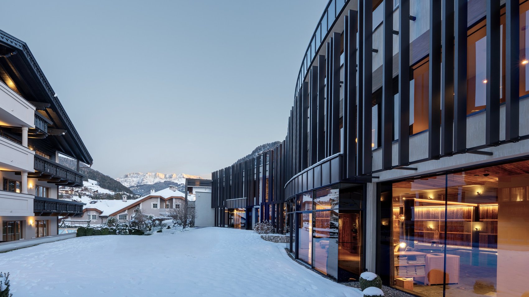 Gardena Grödnerhof Hotel & Spa - Luxury ski hotel gallery image 11 showing alpine architecture, interior design, or mountain views