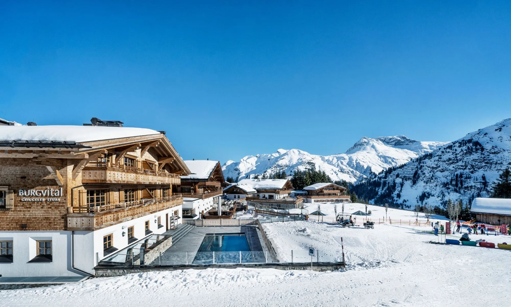 Burg Vital Resort - Luxury ski hotel gallery image 2 showing alpine architecture, interior design, or mountain views