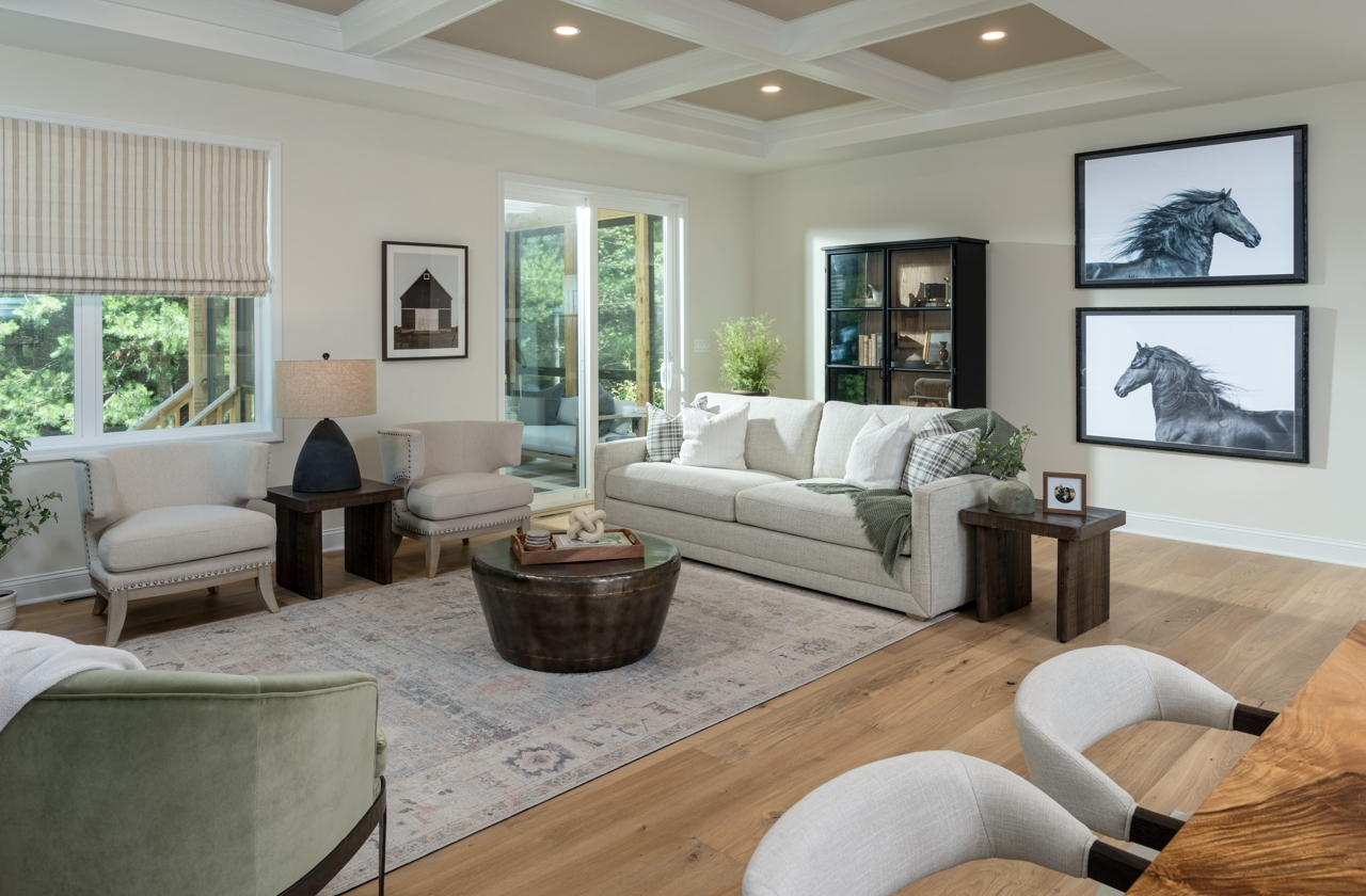 Cypress Ranch - Great room opening to screened porch