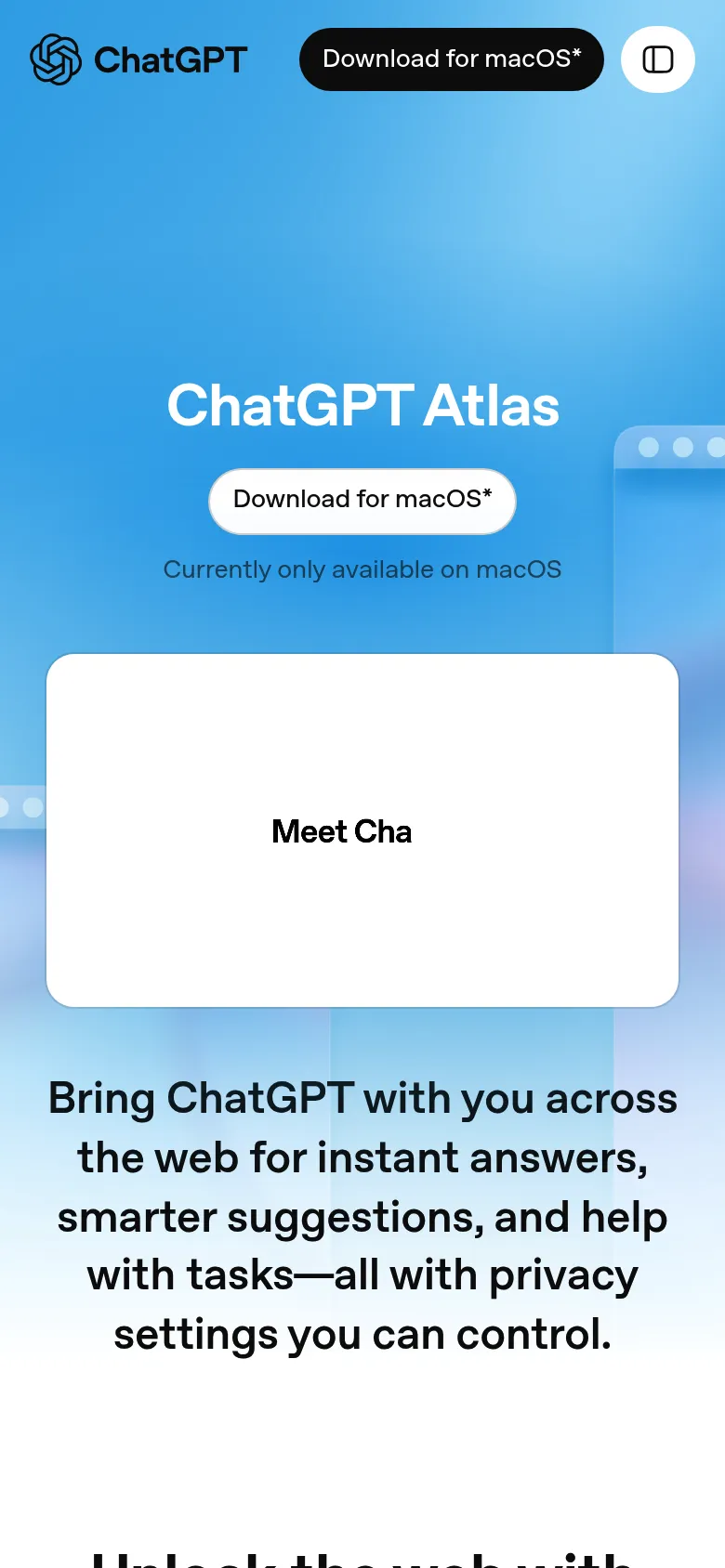 ChatGPT Atlas mobile screenshot
