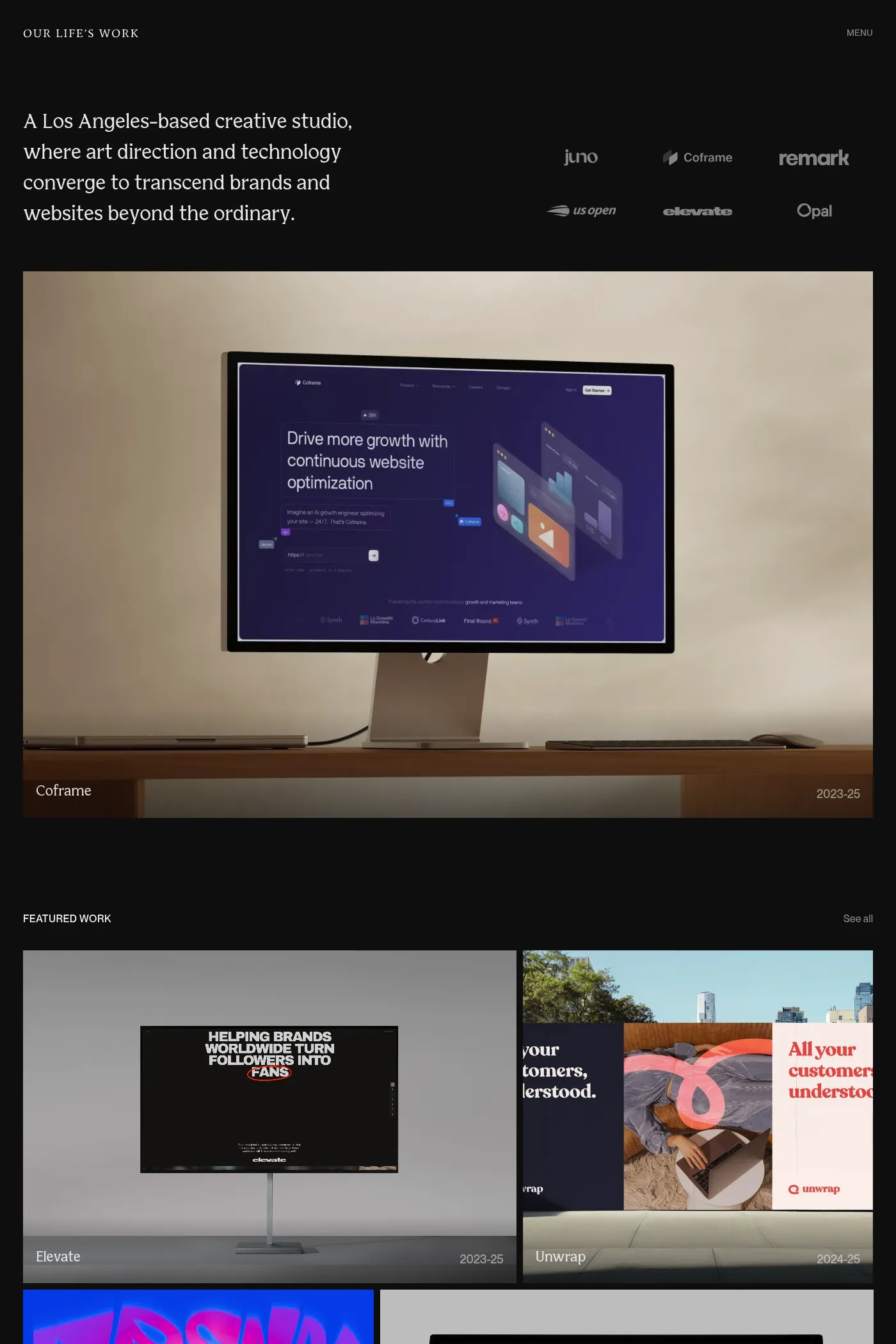 Our Life's Work ® website screenshot