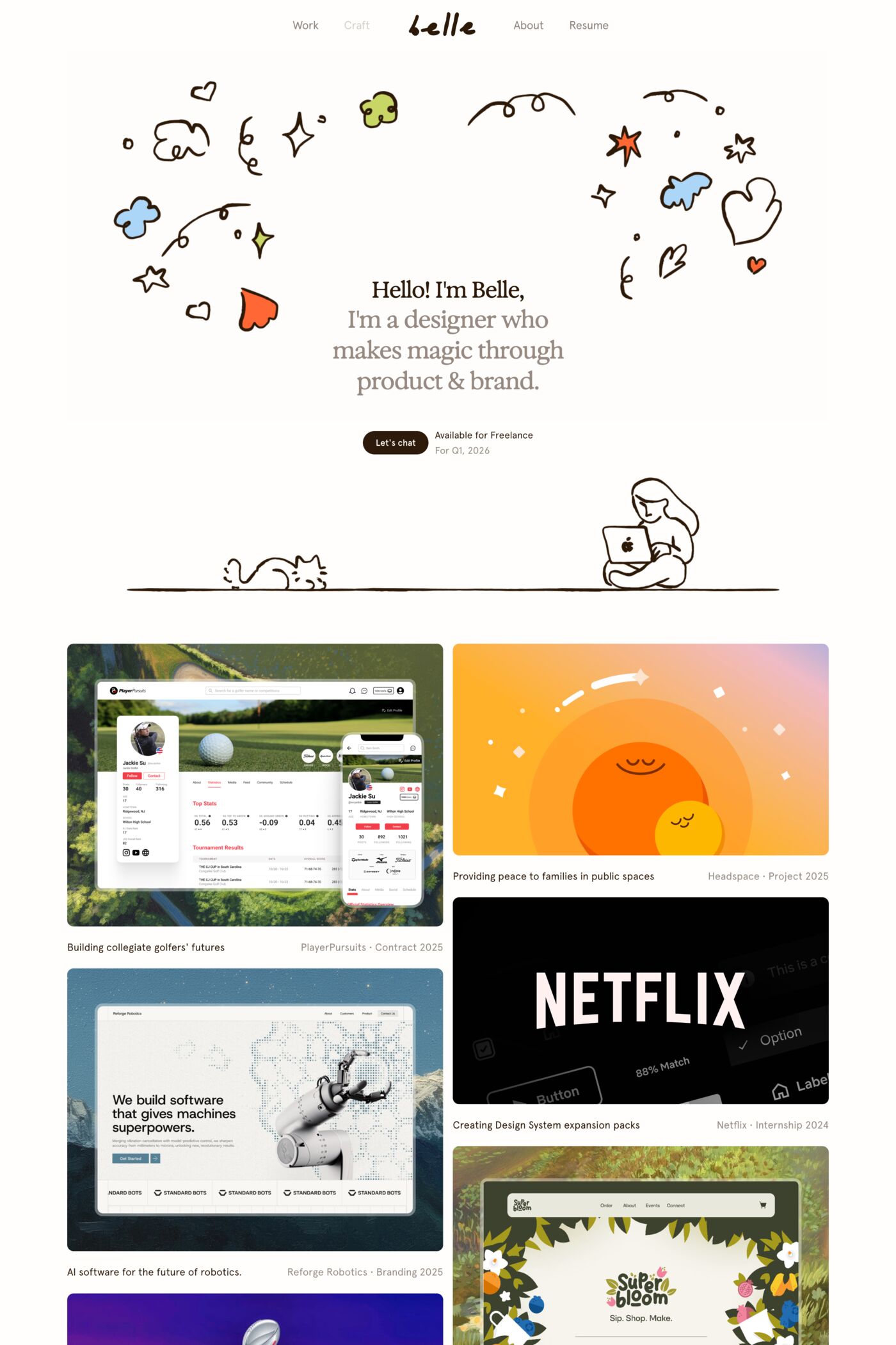 Belle Duffner website screenshot