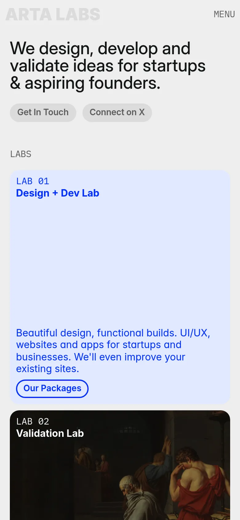 Arta Labs mobile screenshot