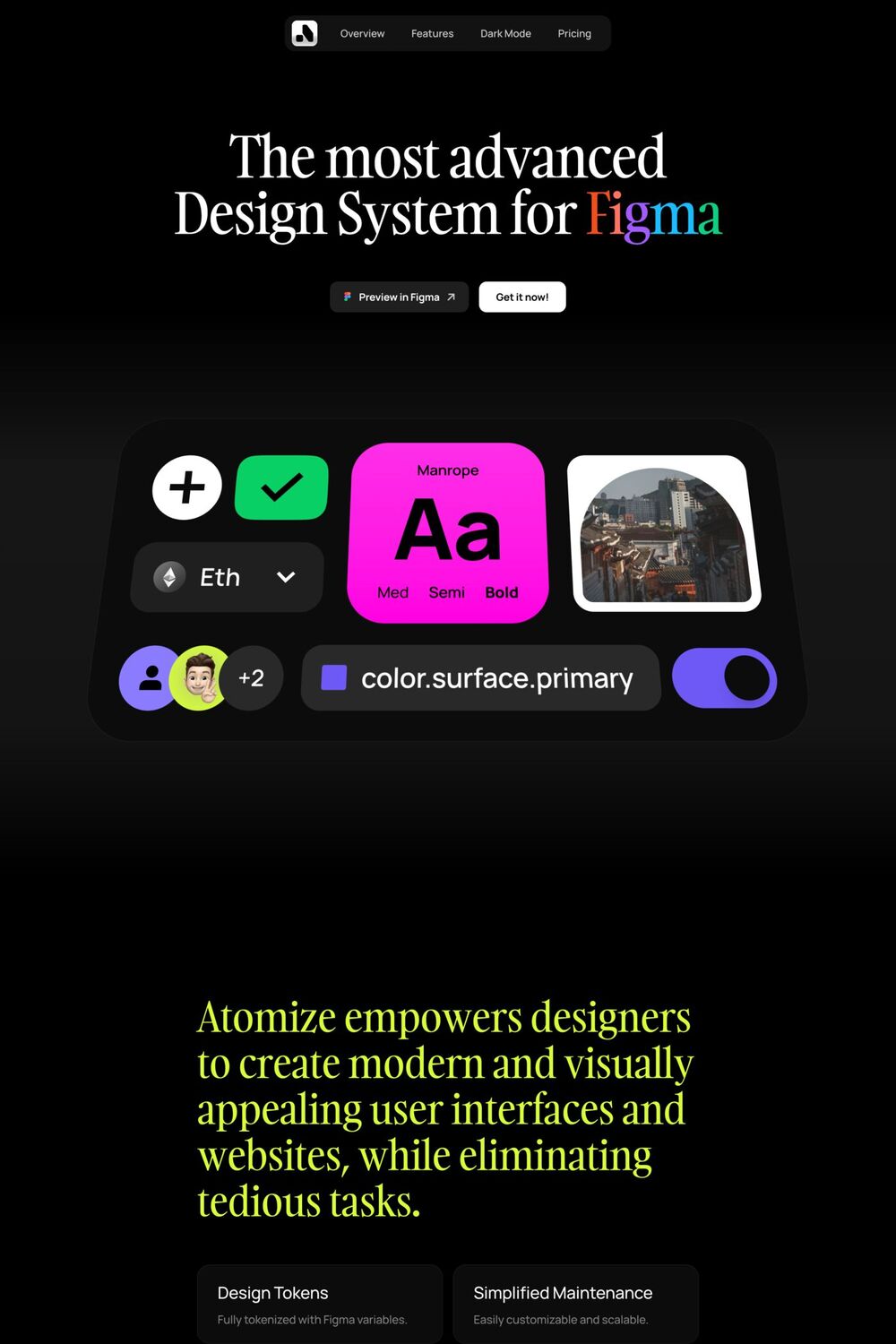 Atomize website screenshot