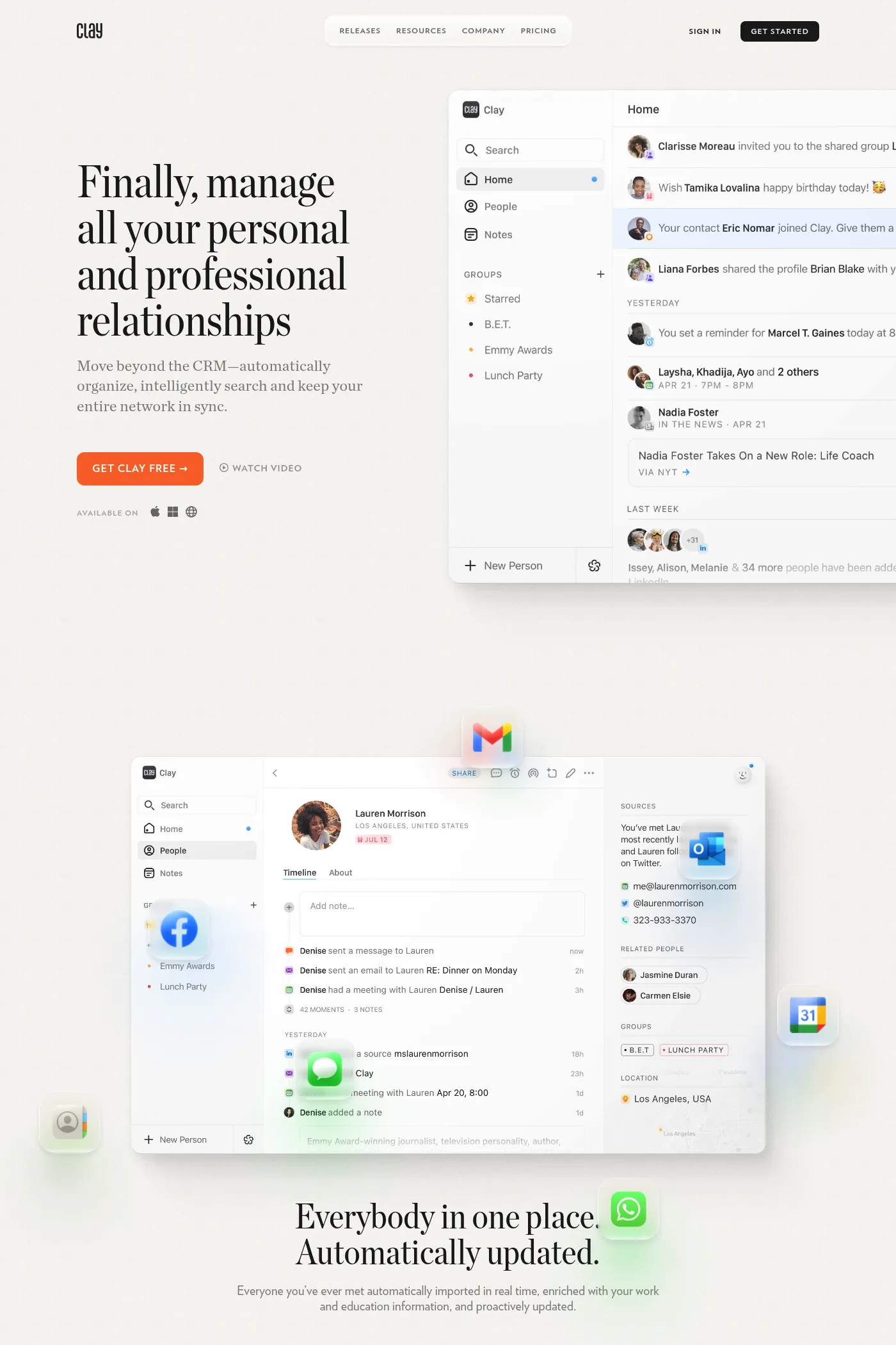 Clay website screenshot