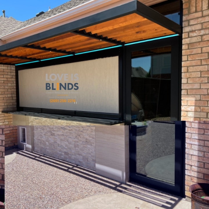 Love is Blinds-Custom Blinds, Shades, Shutters, 10429 E M-89 Hwy Suite 115, Richland, MI 49083, (269) 256-2216 Exterior Patio Shades