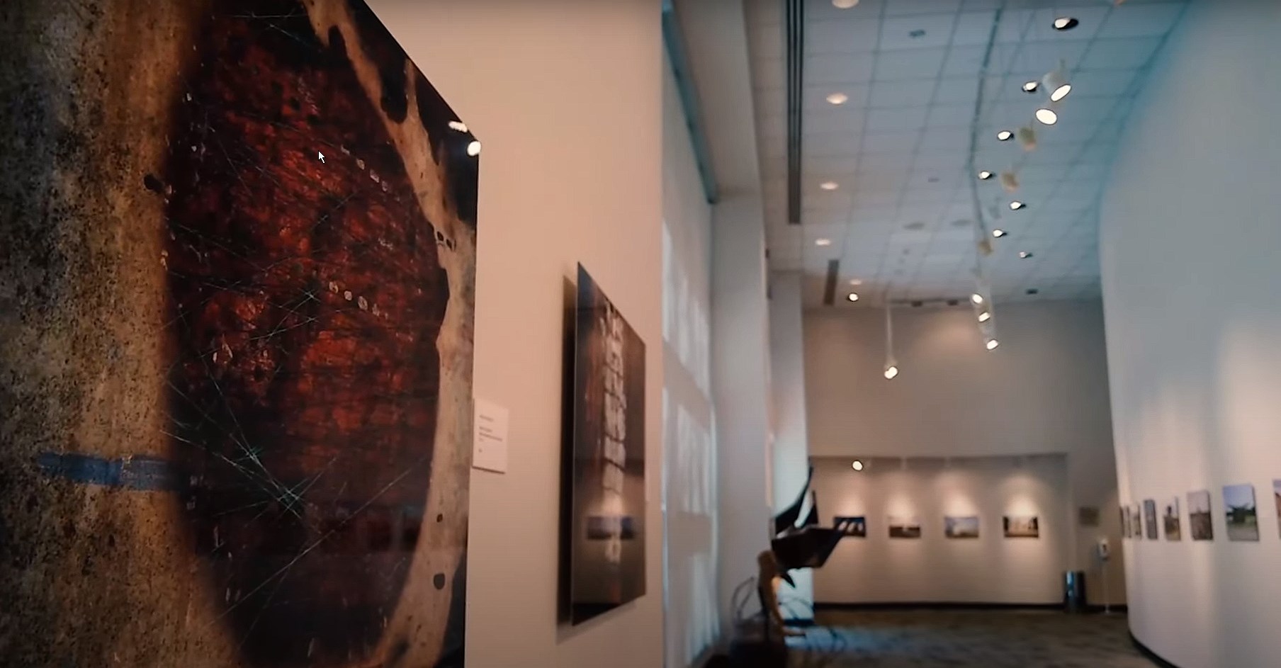 Gallery with artwork at the Irving Arts Center in Irving, TX