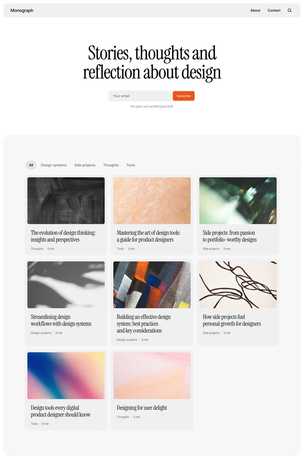 Monograph template screenshot