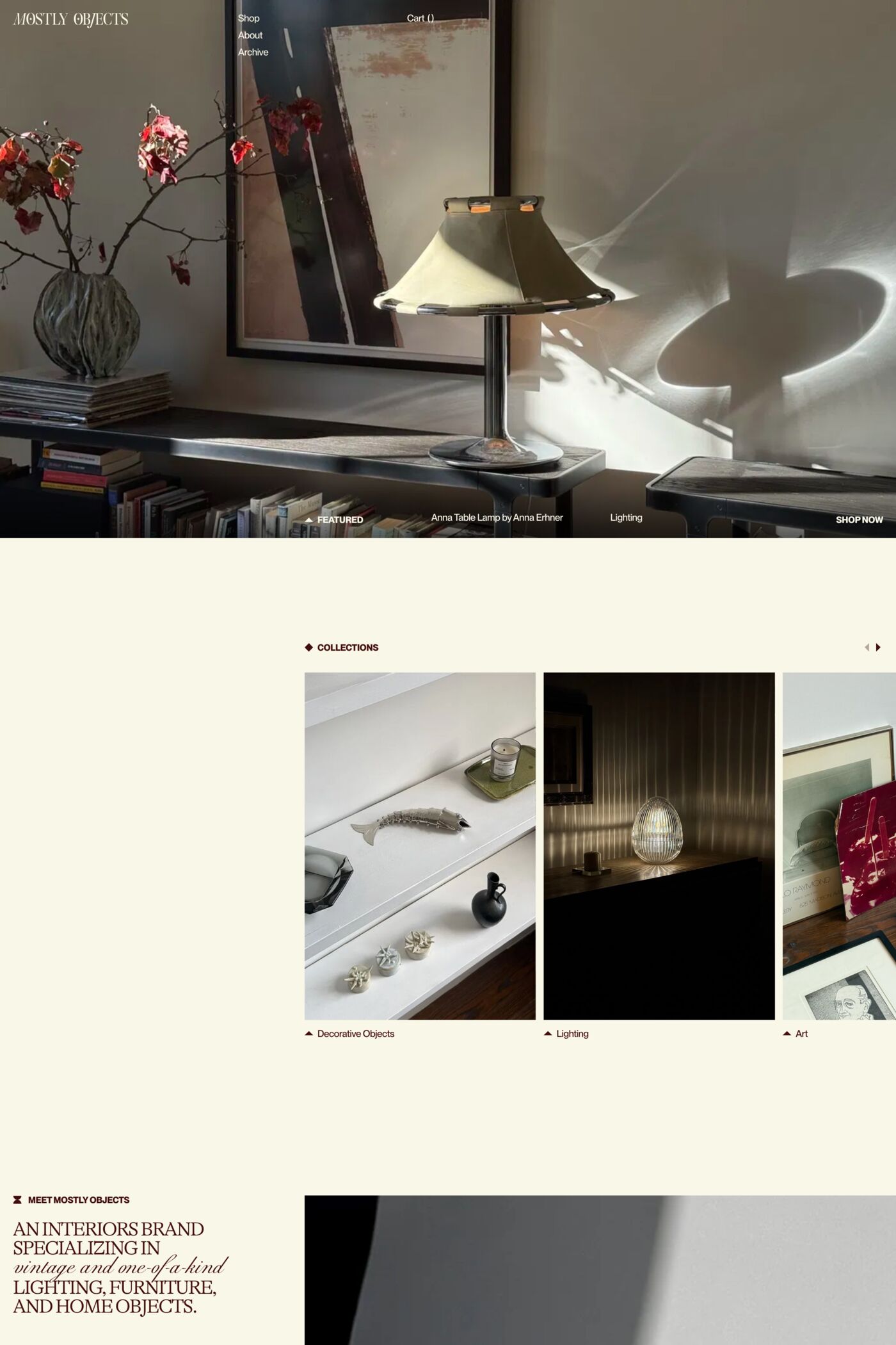 Mostly Objects website screenshot