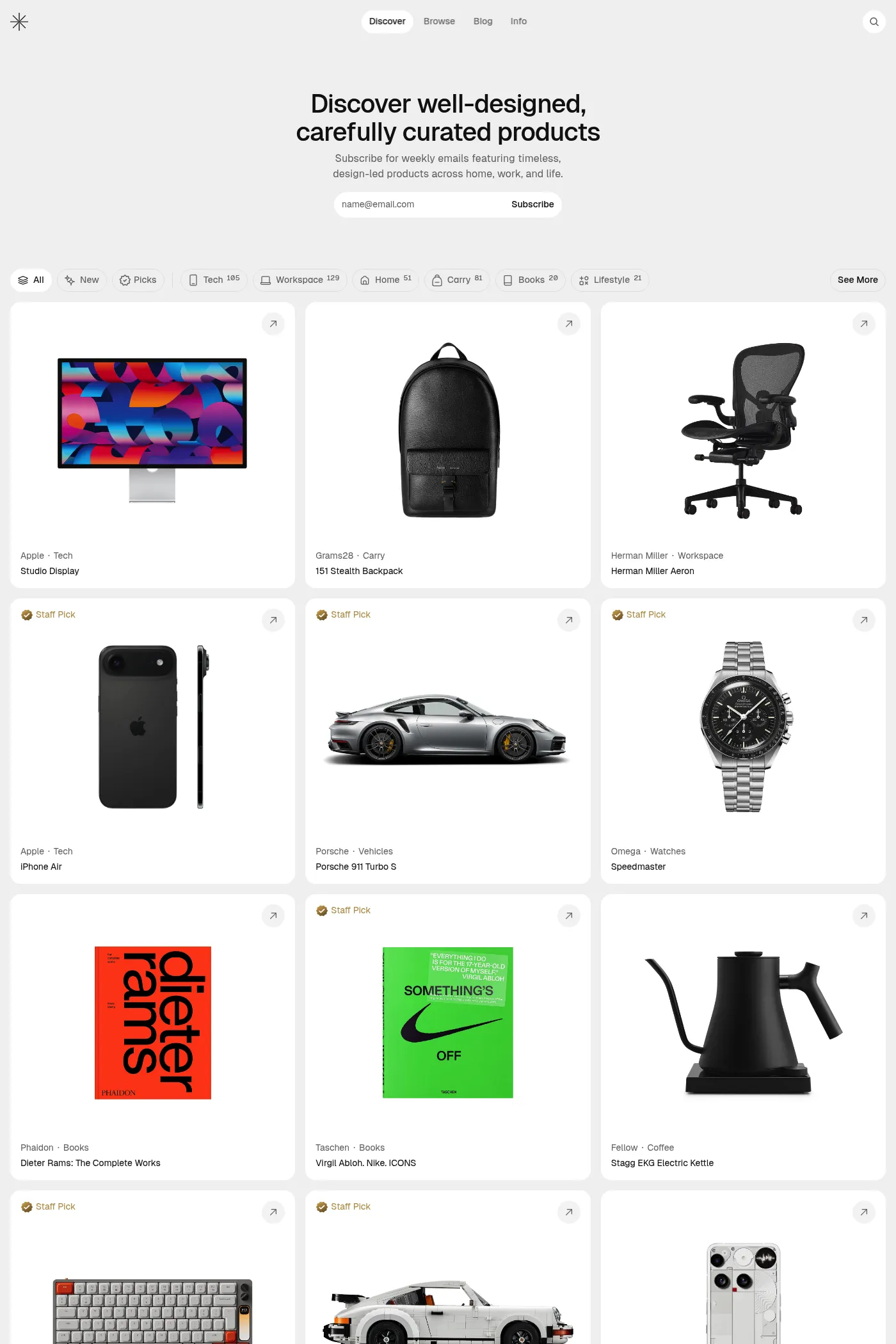 Curated Supply desktop screenshot