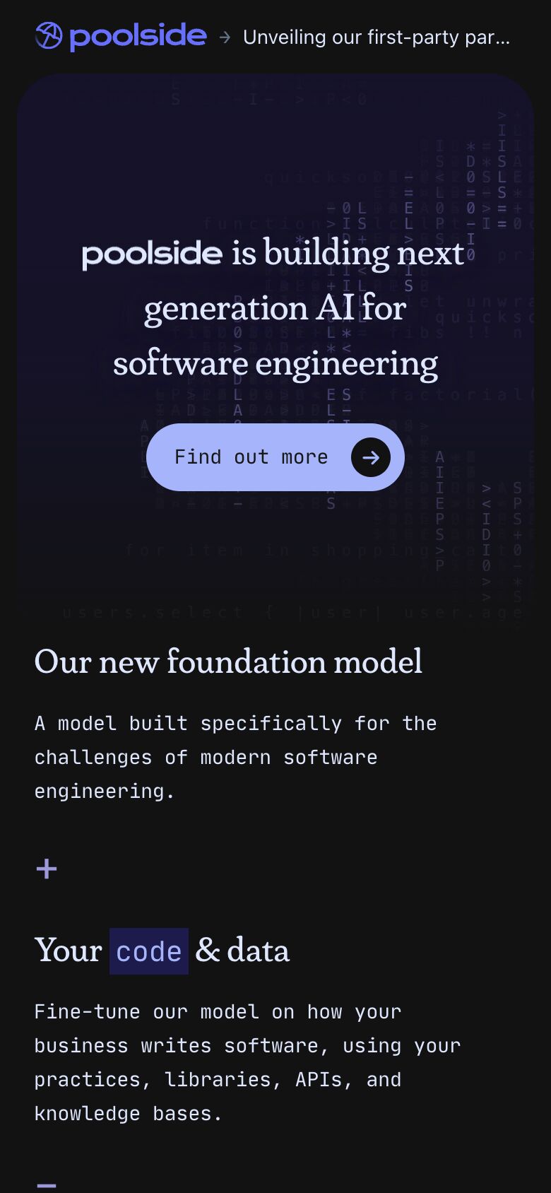 Poolside mobile screenshot