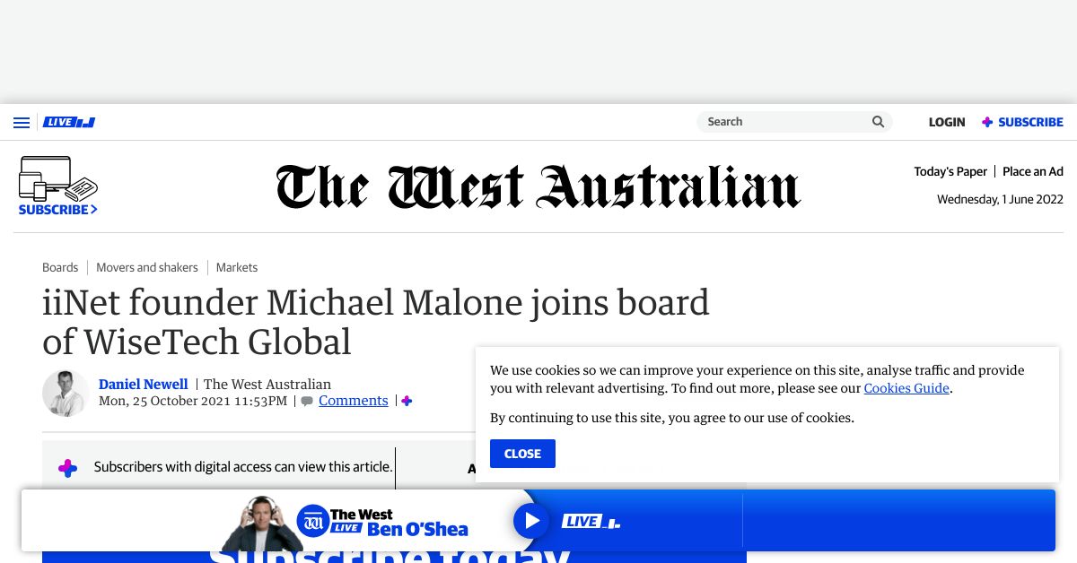 iiNet founder Michael Malone joins board of WiseTech Global