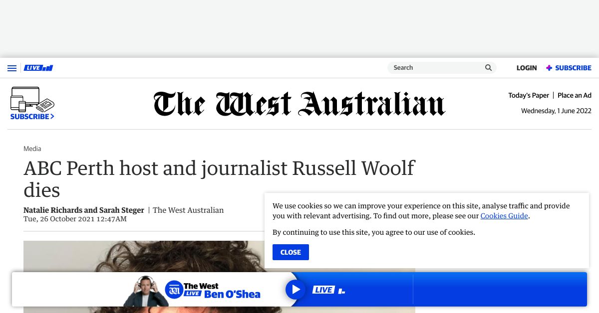 ABC Perth host and journalist Russell Woolf dies