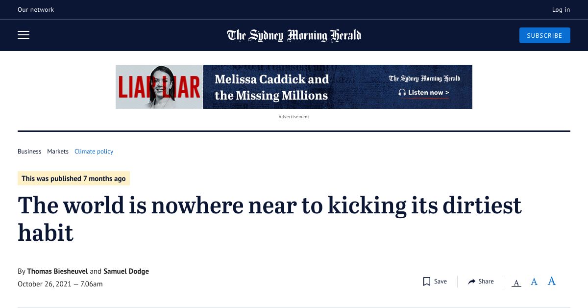 The world is nowhere near to kicking its dirtiest habit