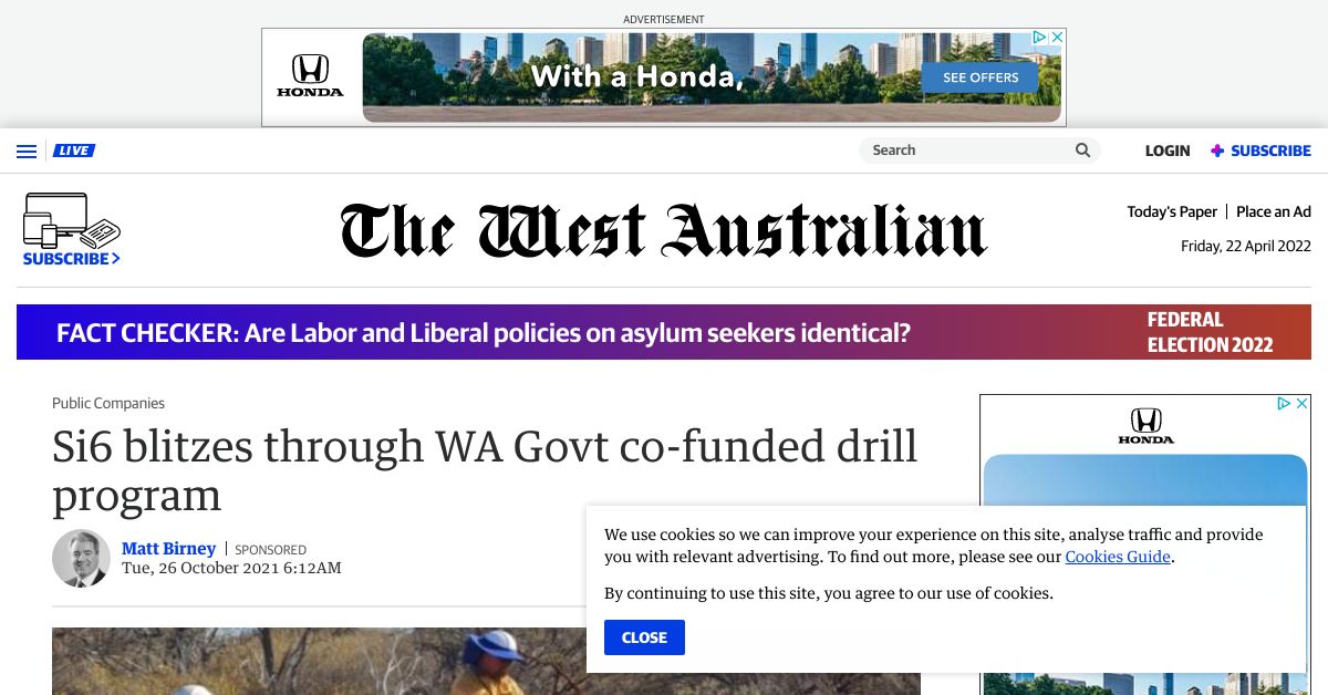 Si6 blitzes through WA Govt cofunded drill program