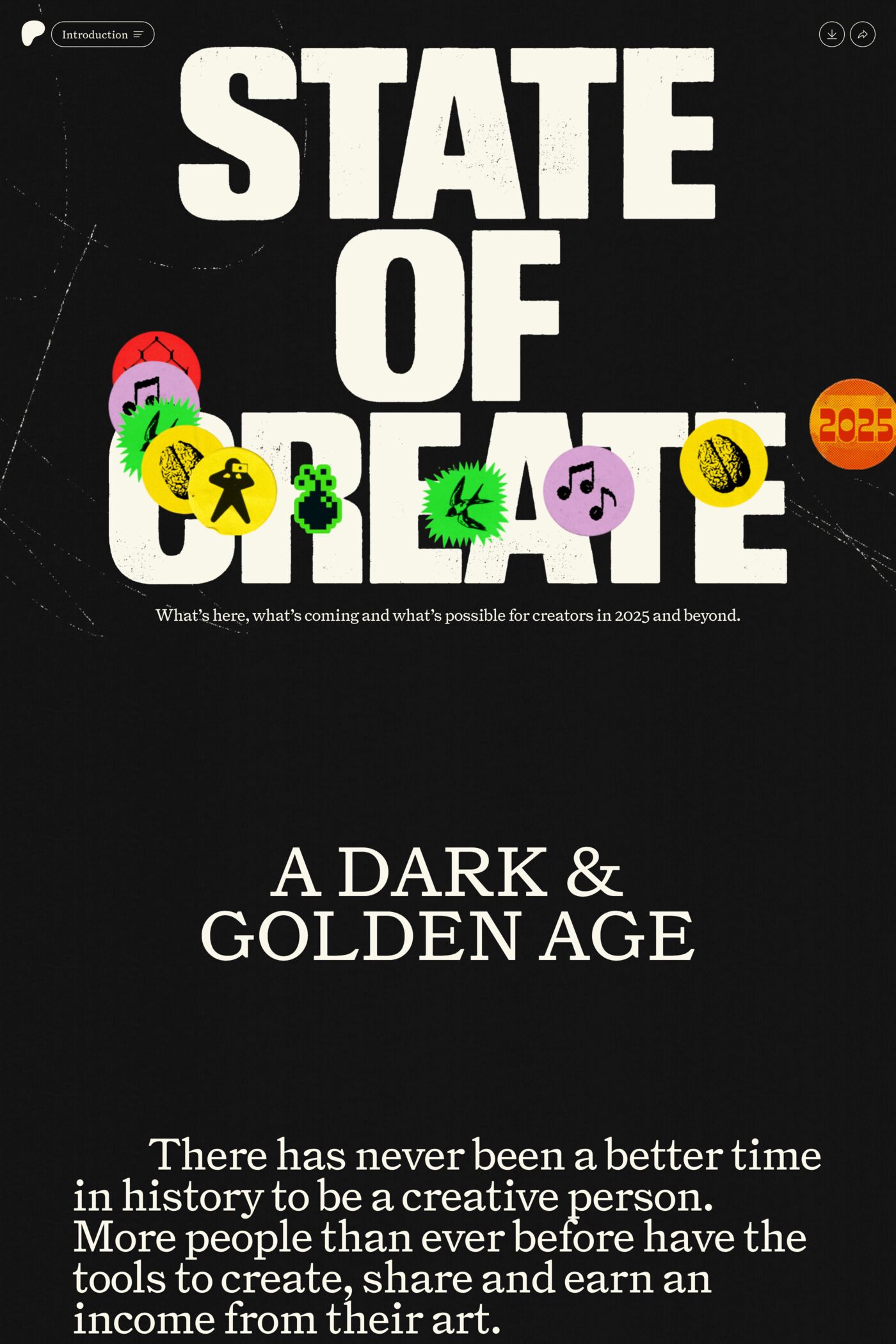 State of Create desktop screenshot