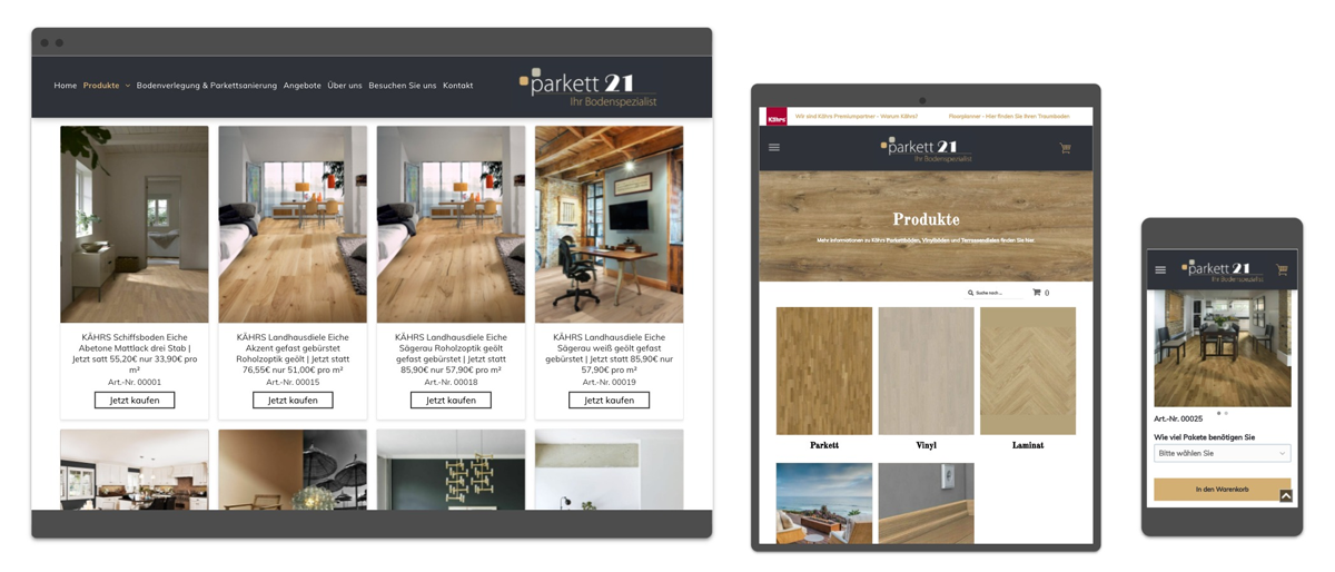 Website Referenz Parkett21