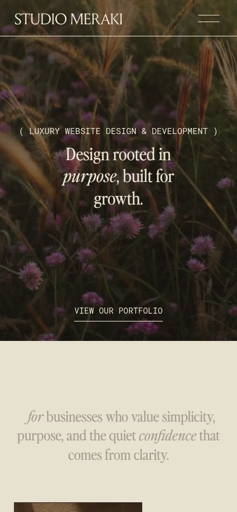Studio Meraki mobile screenshot