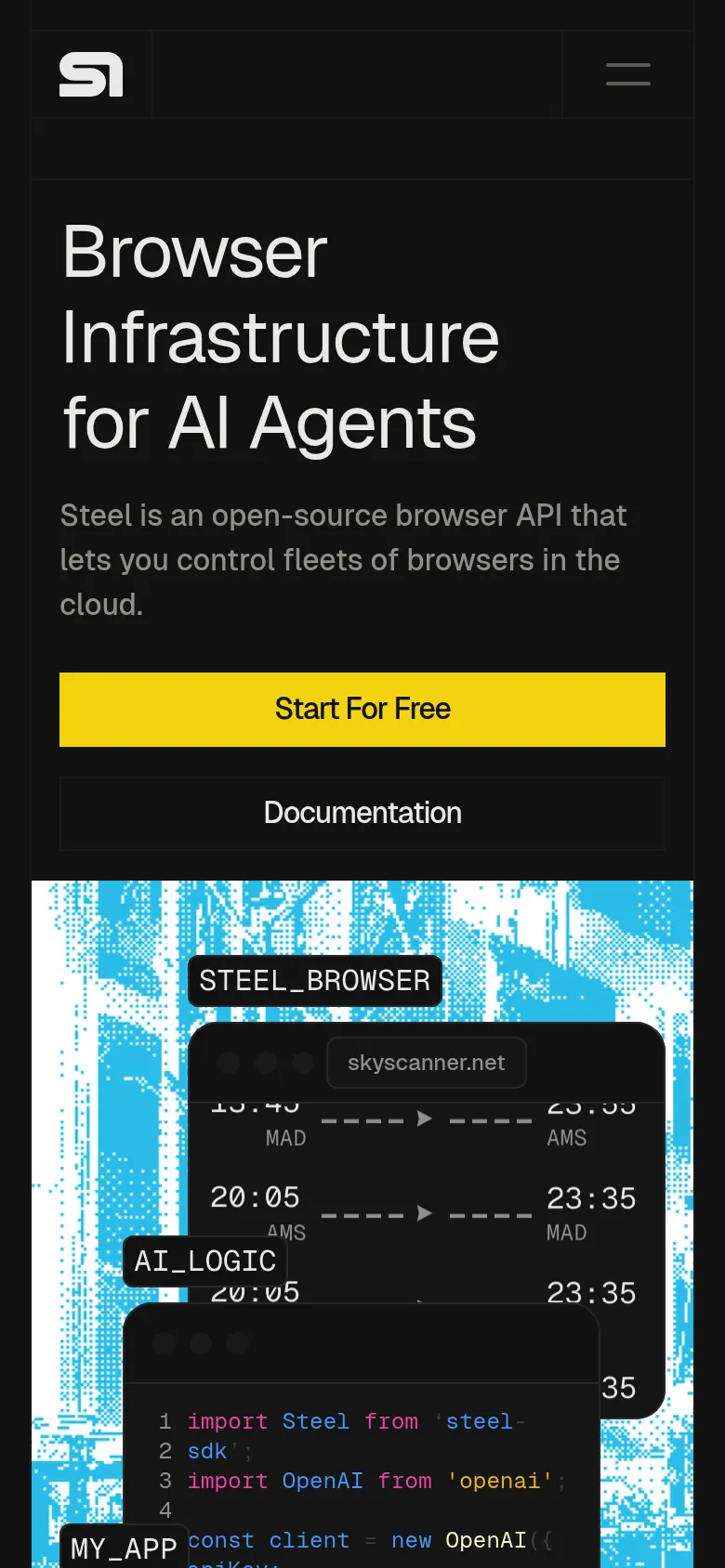 Steel mobile screenshot
