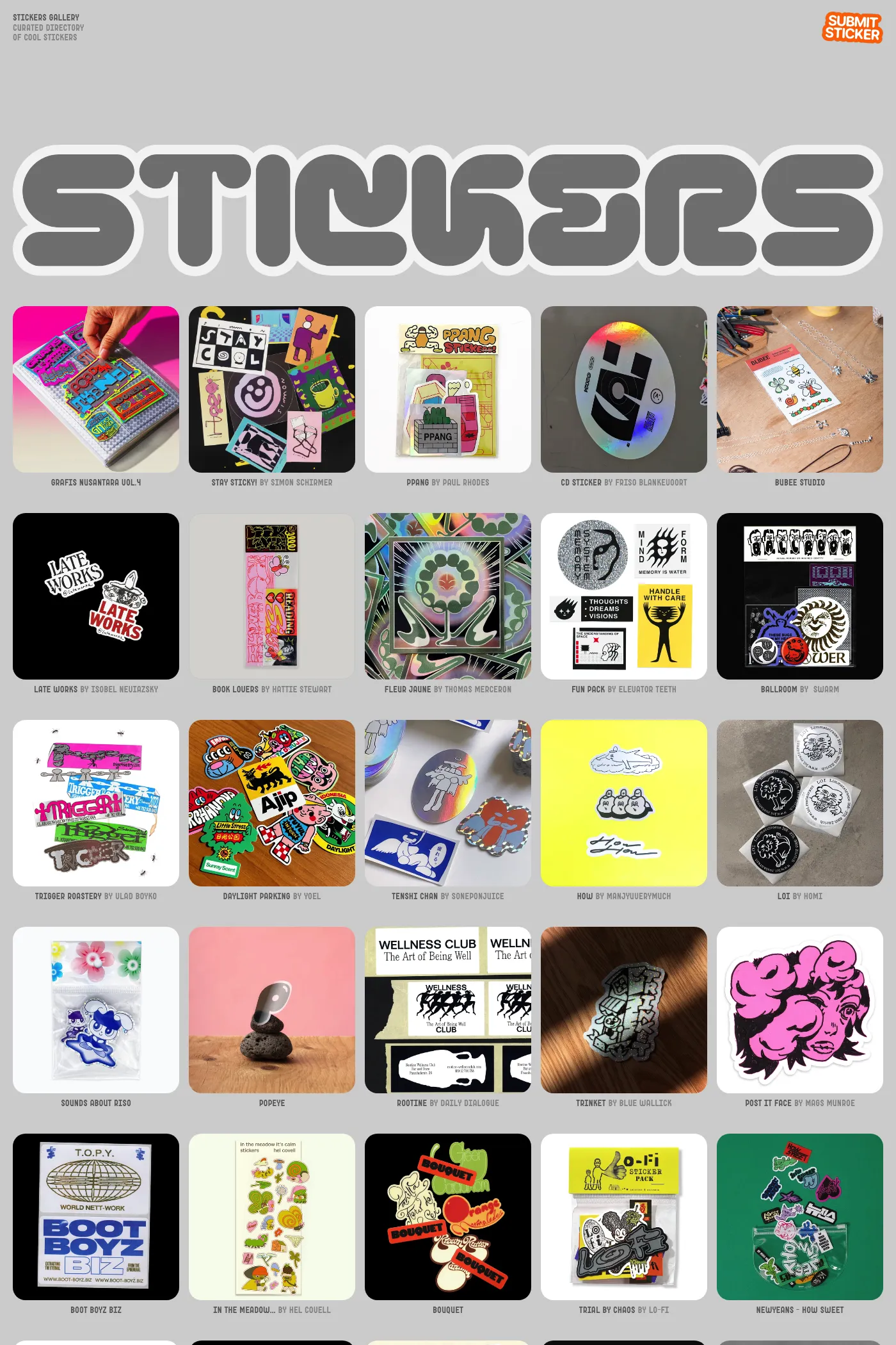 Stickers Gallery website screenshot