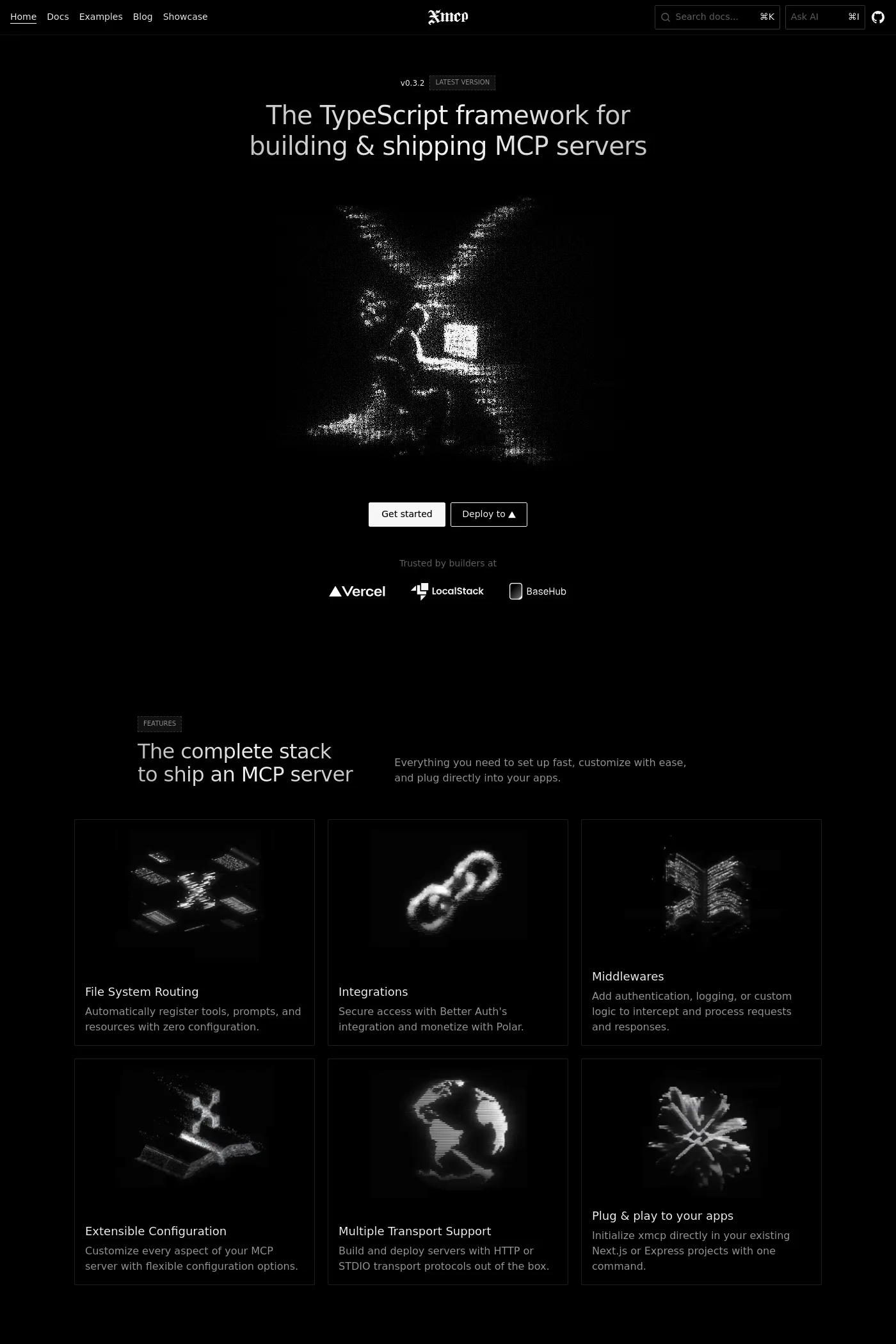 XMCP website screenshot