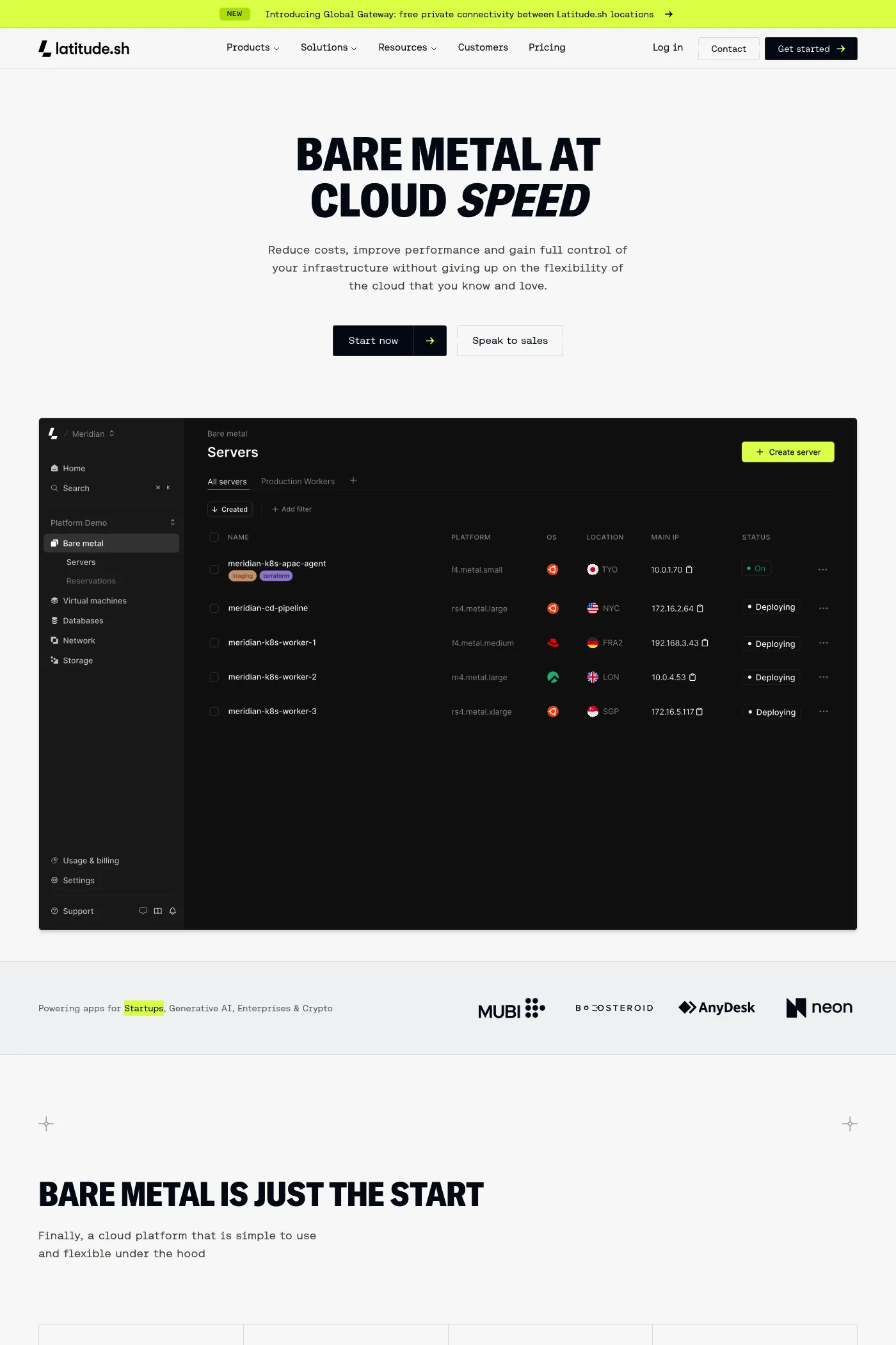 Latitude.sh website screenshot