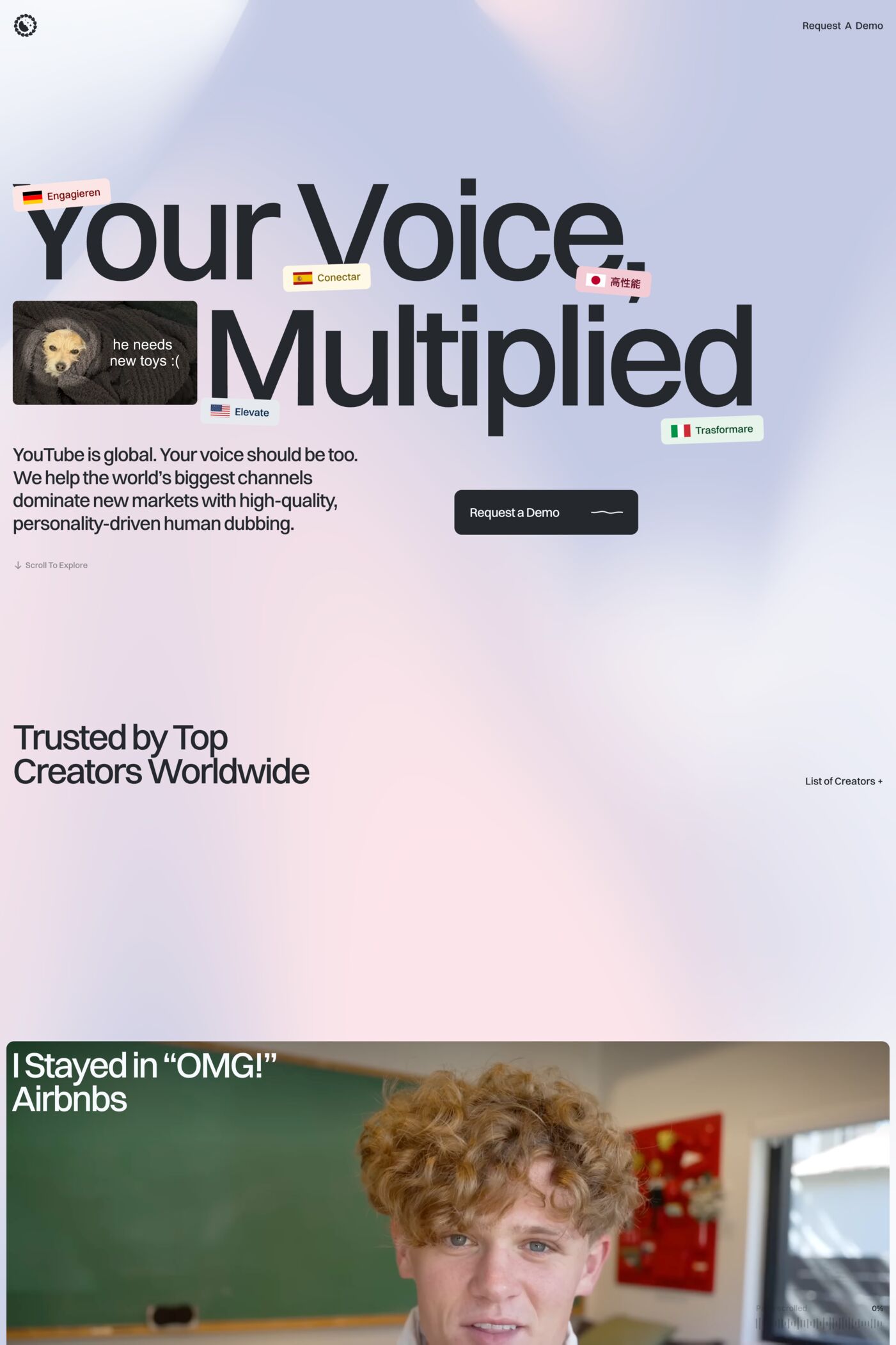 Human Voice Over website screenshot