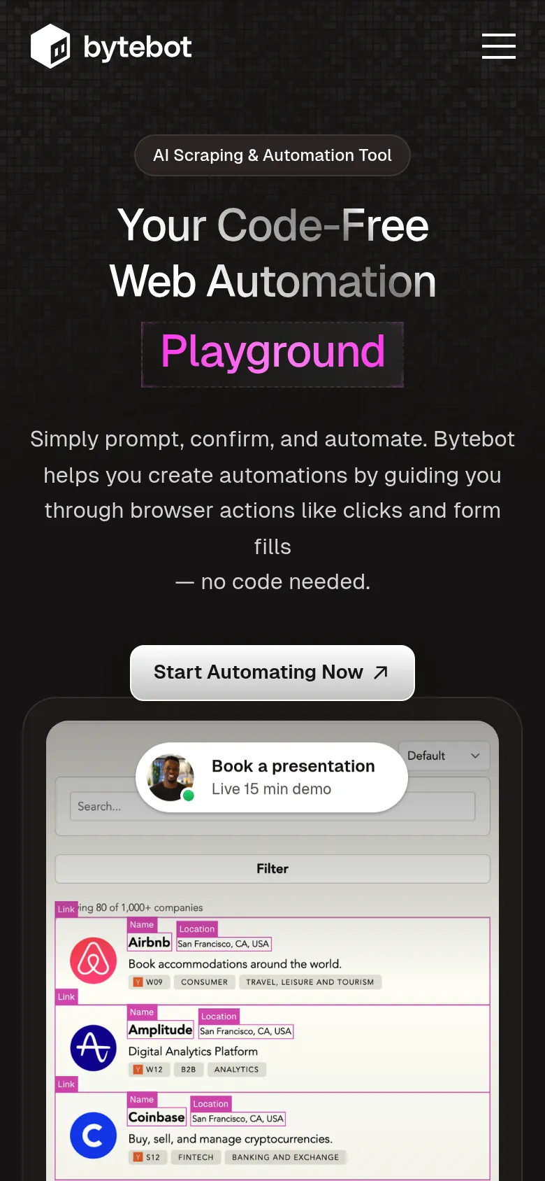 Bytebot mobile screenshot