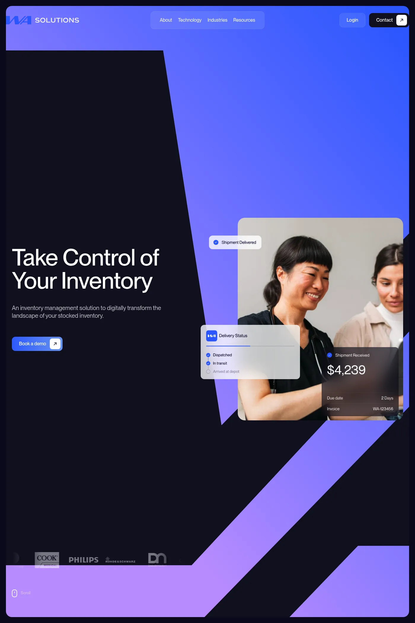 WA Solutions website screenshot
