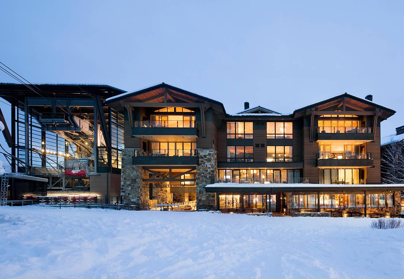 Caldera House - Luxury ski hotel gallery image 16 showing alpine architecture, interior design, or mountain views