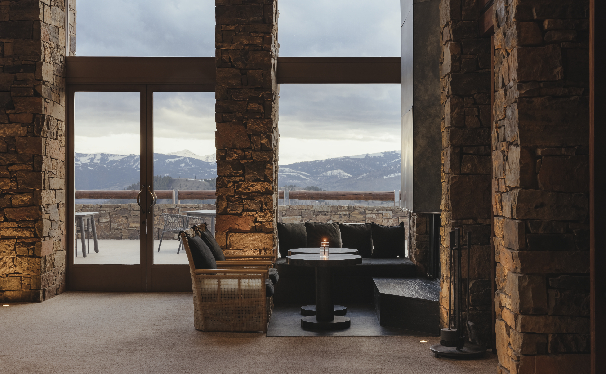 Amangani - Luxury ski hotel gallery image 14 showing alpine architecture, interior design, or mountain views